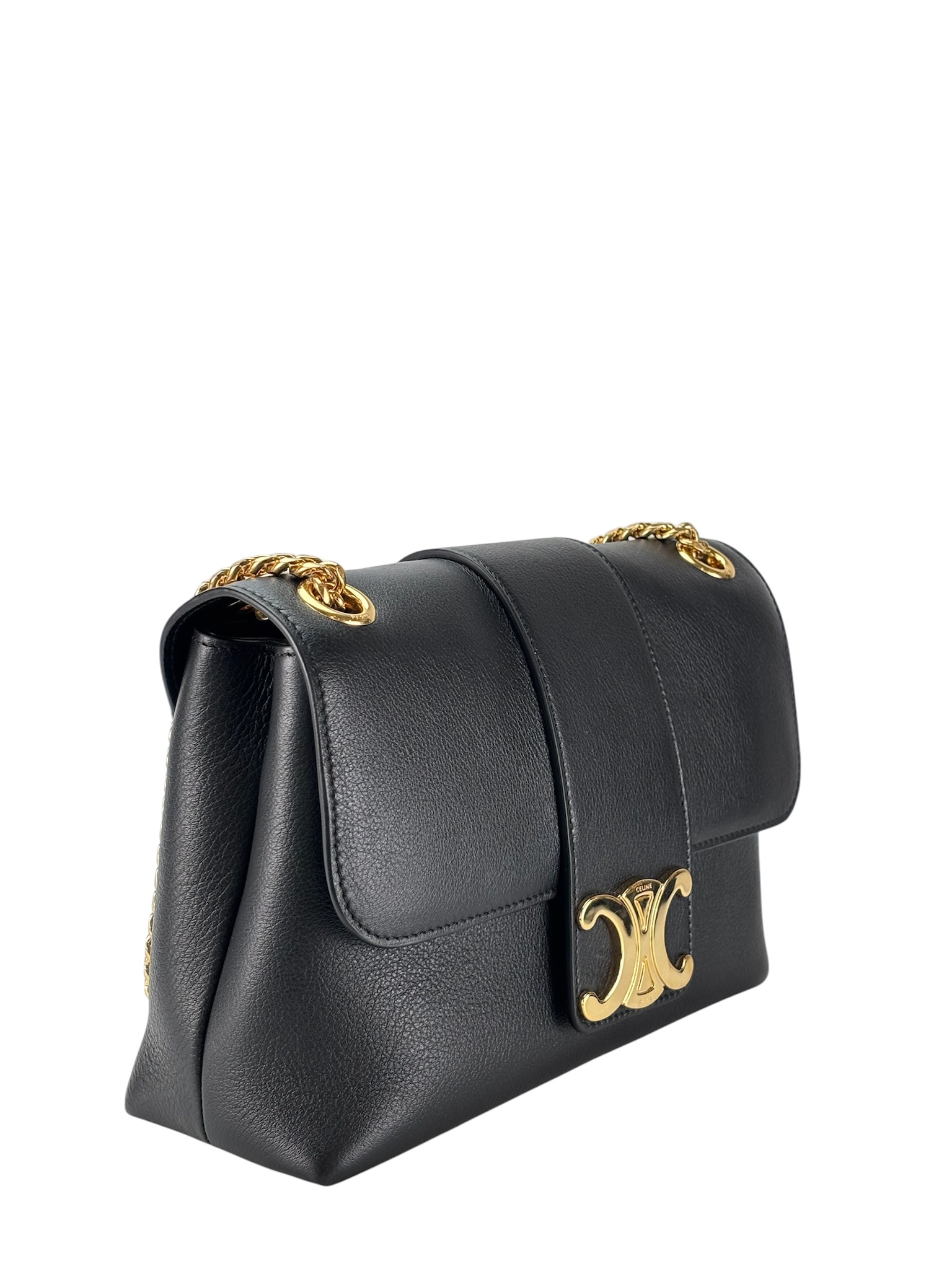 CELINE - Black Calfskin Medium Victoire Bag – Camellia Vintage Tokyo