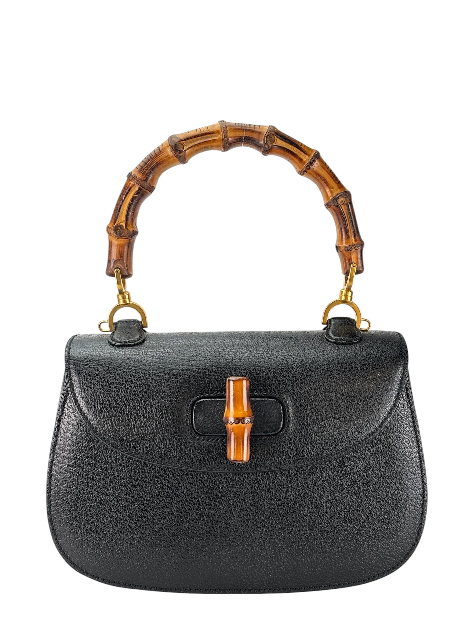 GUCCI - 2way Small Leather Bamboo Handbag 