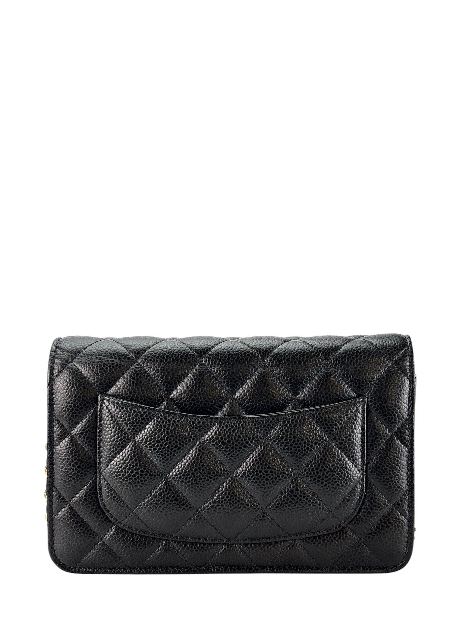 CHANEL - Black Caviar Wallet On Chain Gold-Tone Metal (WOC)