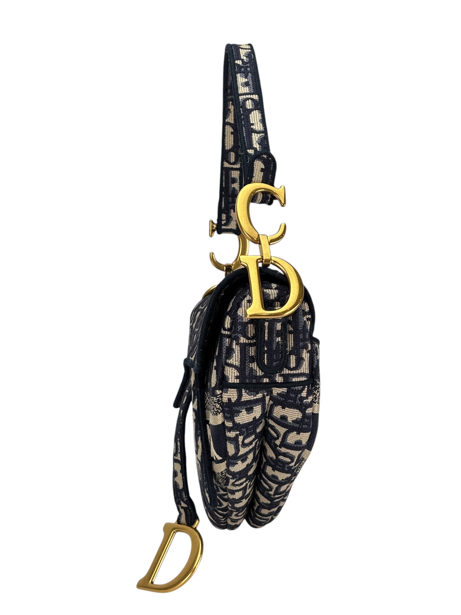 CHRISTIAN DIOR - Navy Oblique Saddle Bag – Camellia Vintage Tokyo