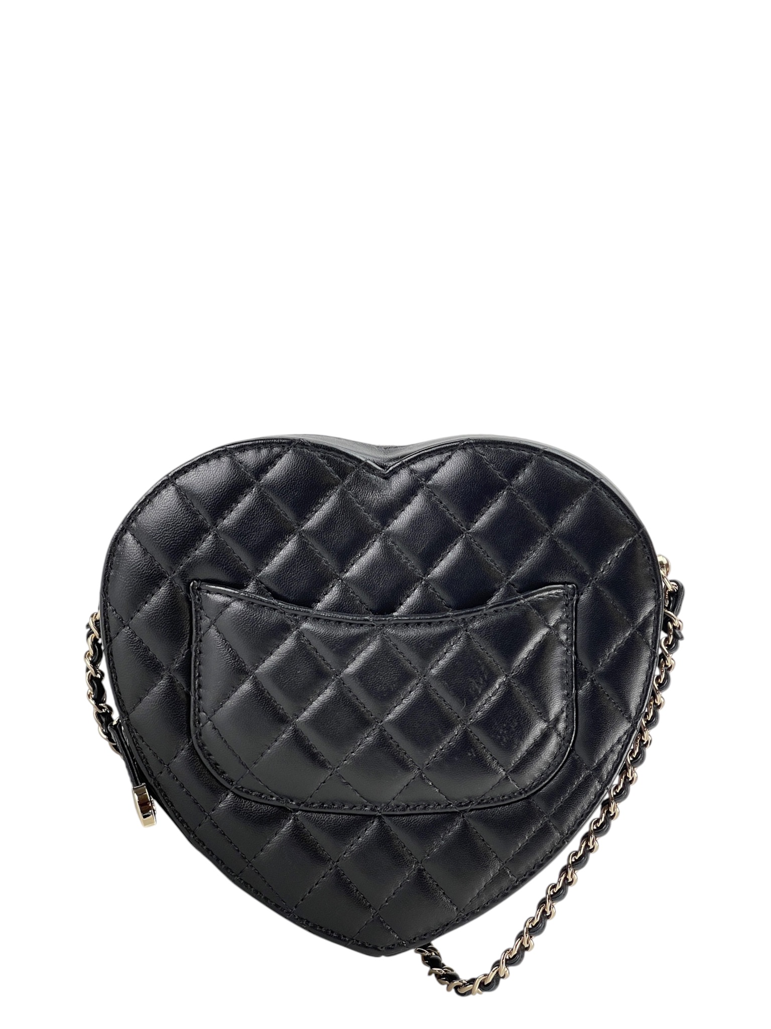CHANEL - Black Lambskin Heart Bag Gold Hardware