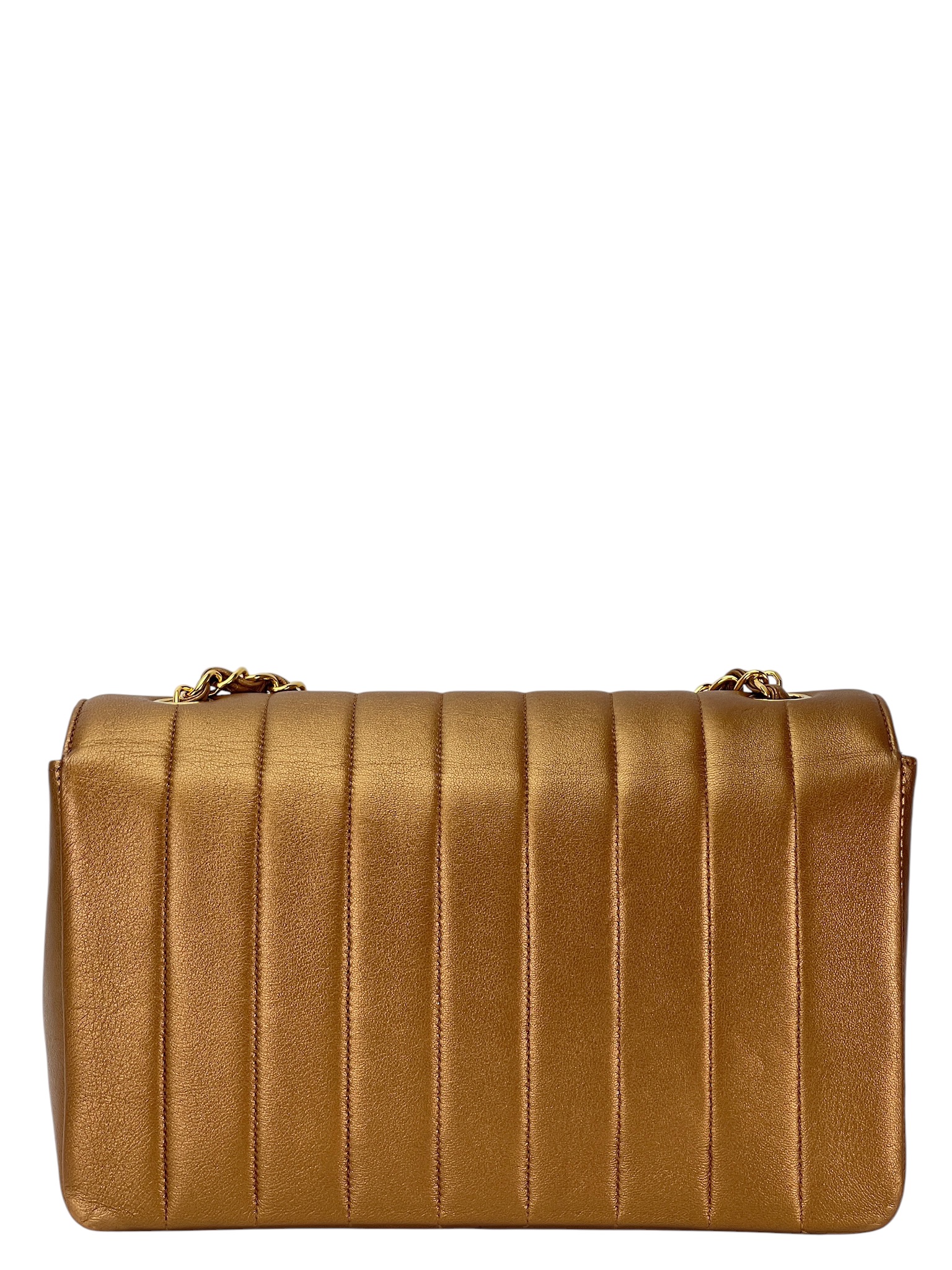 CHANEL - Gold Lambskin Diana Crossbody Bag – Camellia Vintage Tokyo