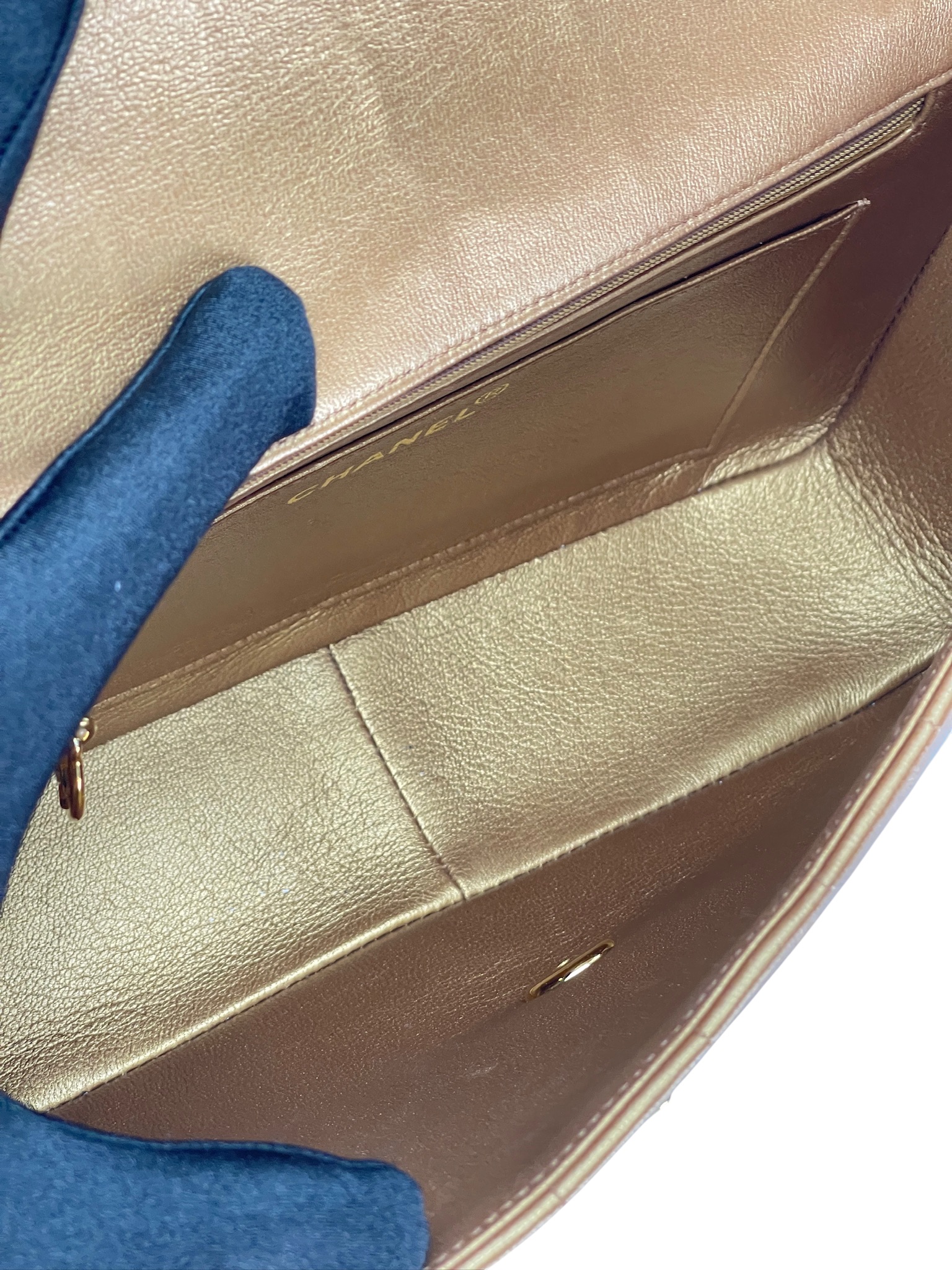 CHANEL - Gold Lambskin Diana Crossbody Bag – Camellia Vintage Tokyo