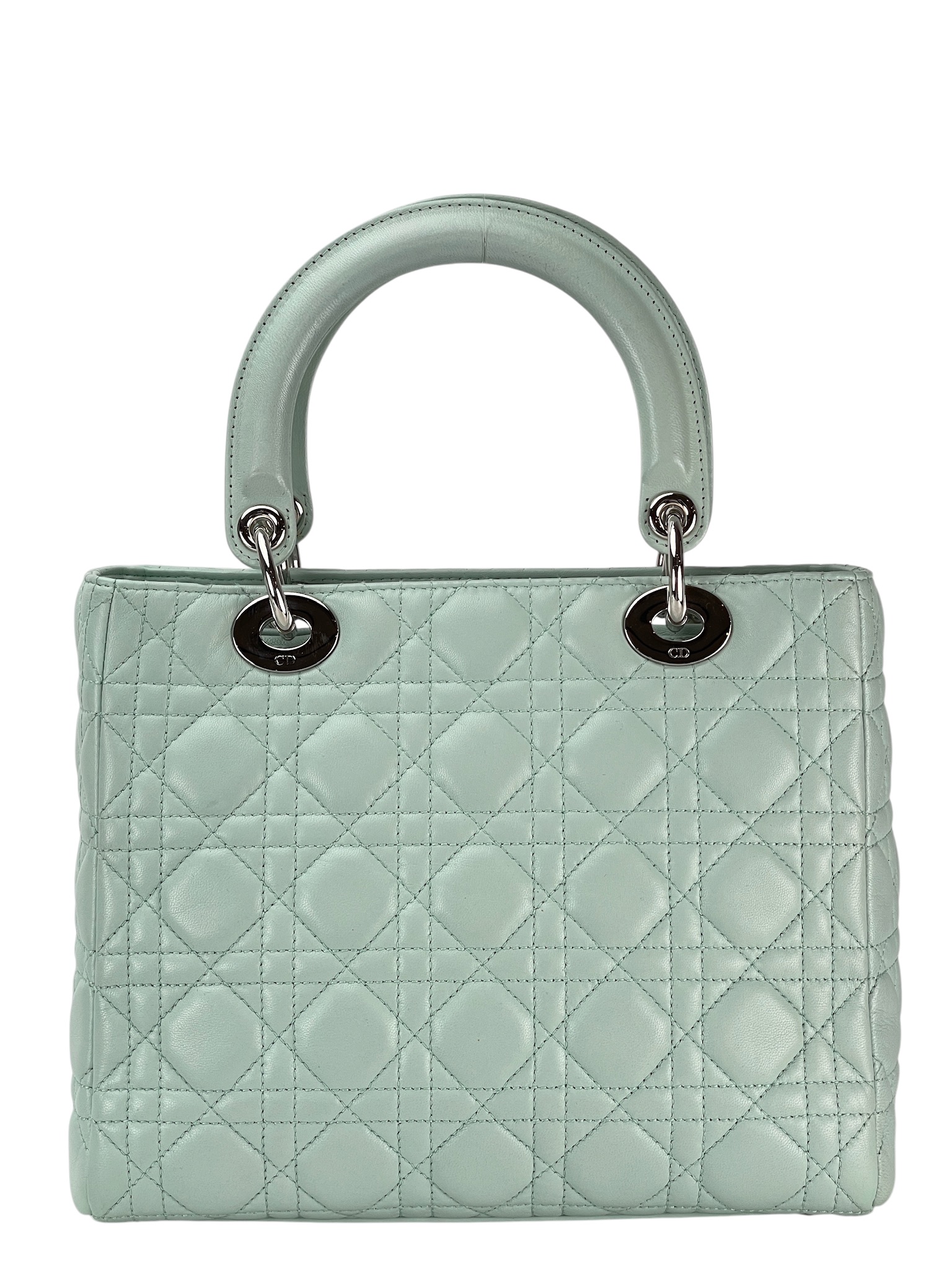 CHRISTIAN DIOR - Mint Green Lambskin Lady Dior Handbag
