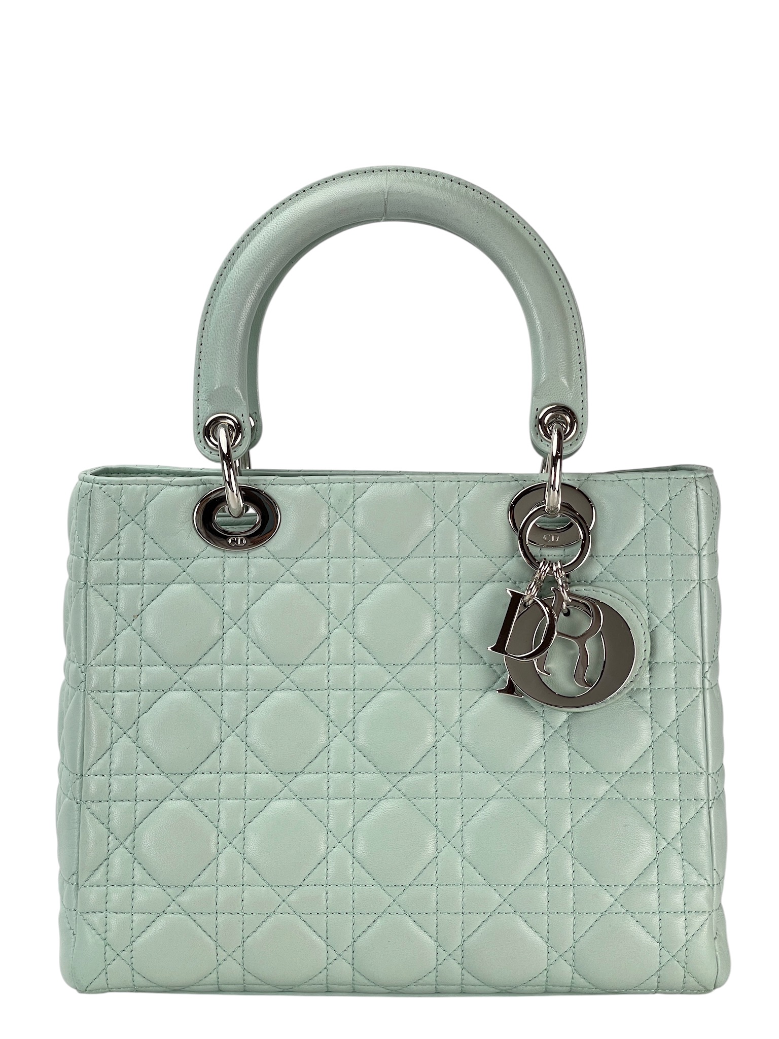 CHRISTIAN DIOR - Mint Green Lambskin Lady Dior Handbag