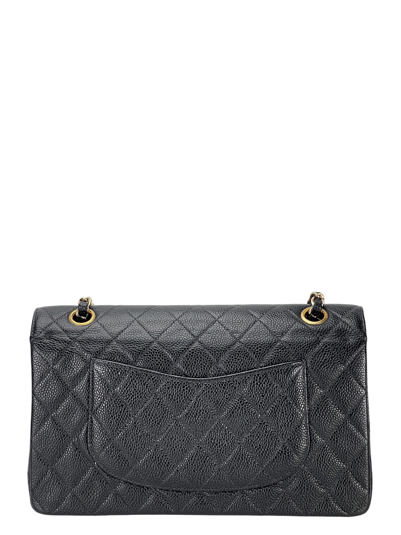 CHANEL - Medium Classic Double Flap Bag Black Caviar Gold Hardware (CF25)