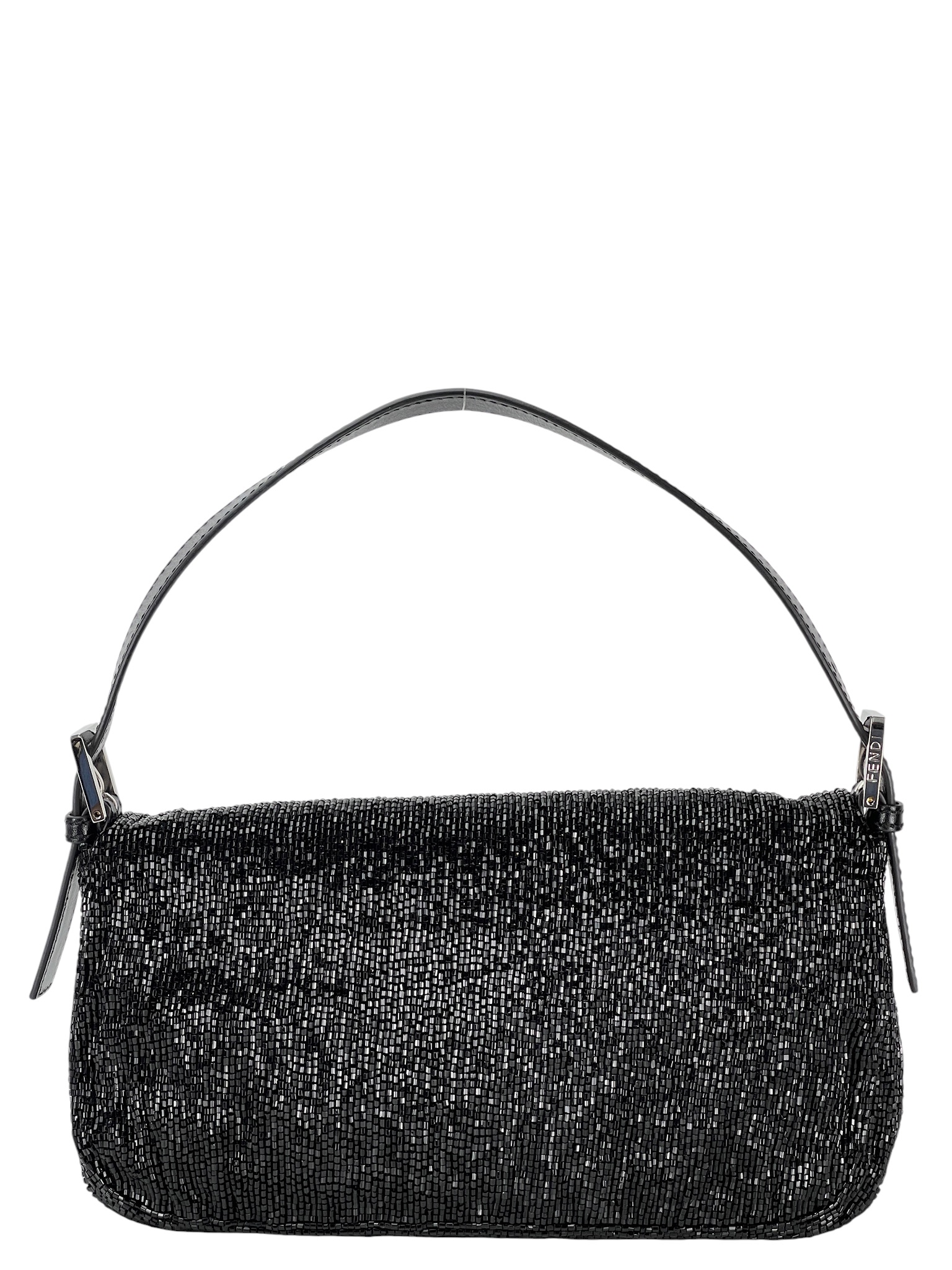 FENDI - Black Baguette Beaded Shoulder Bag