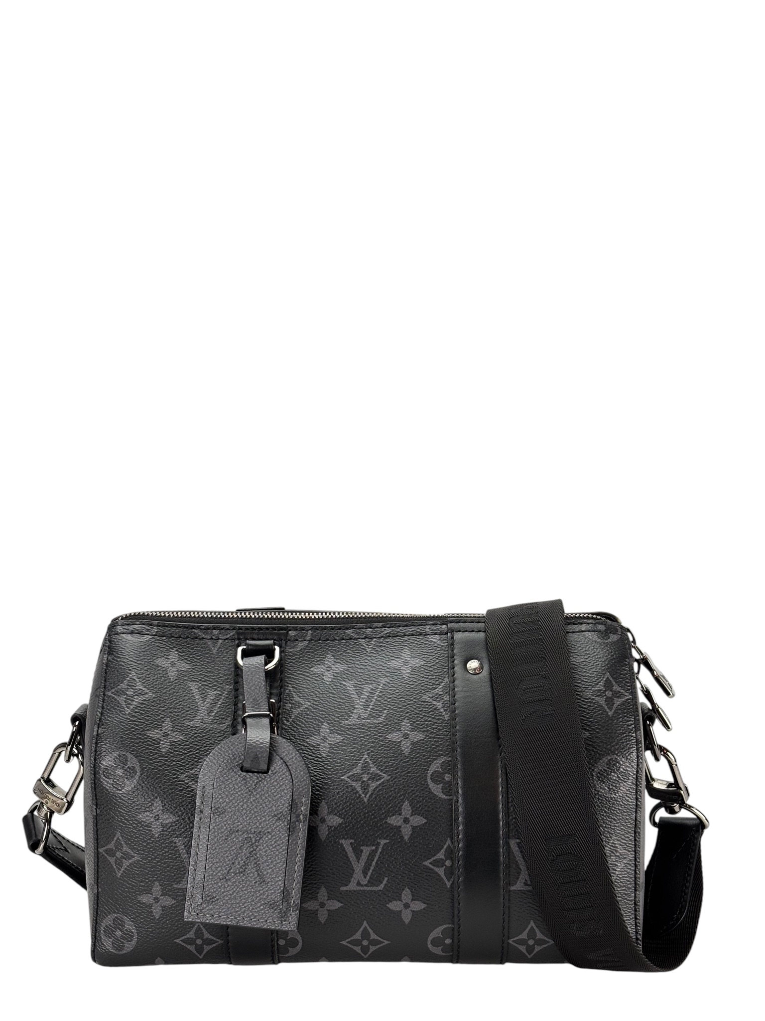LOUIS VUITTON - Black Canvas City Keepall 25 Monogram Eclipse Bag