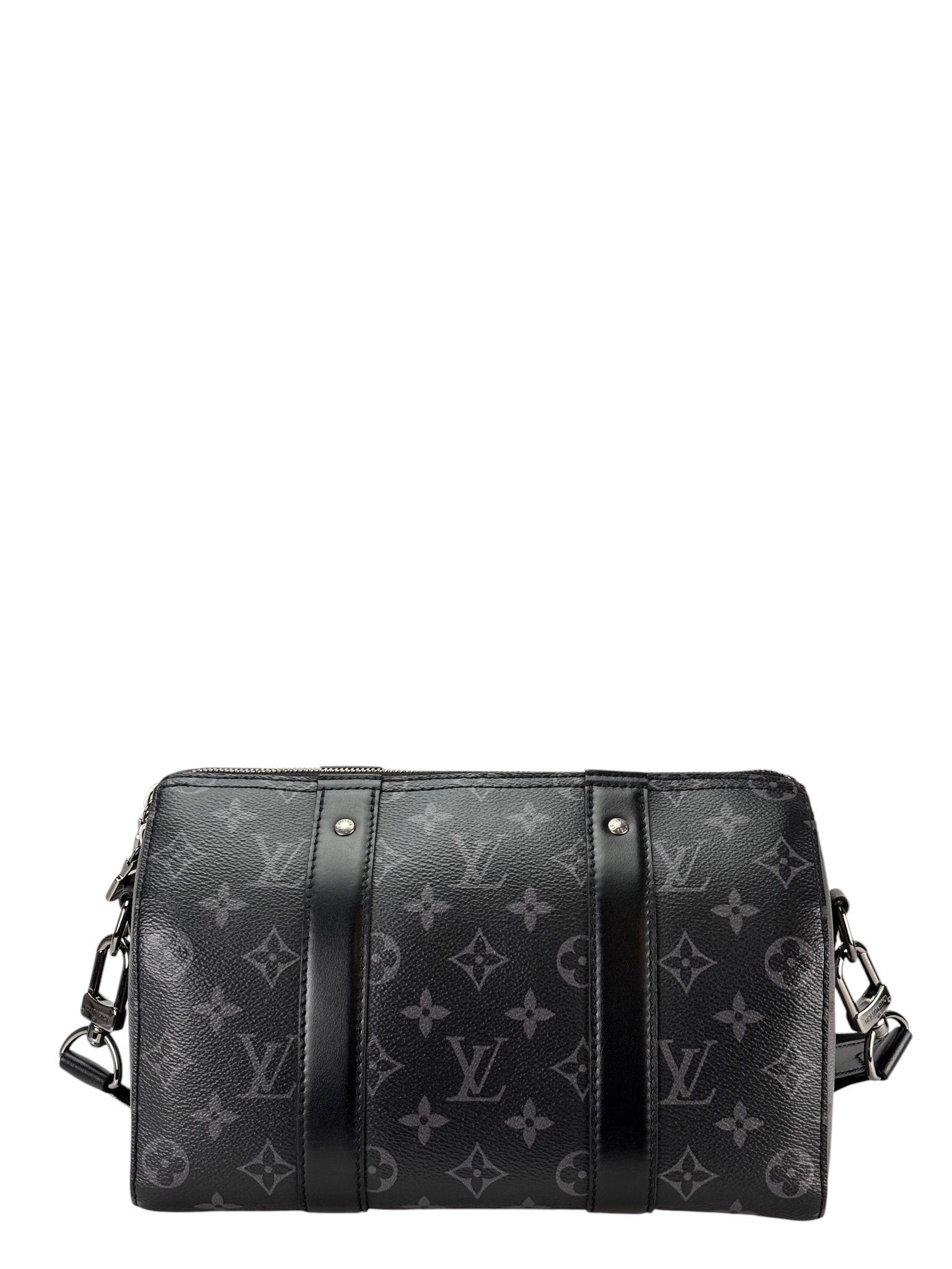 LOUIS VUITTON - Black Canvas City Keepall 25 Monogram Eclipse Bag