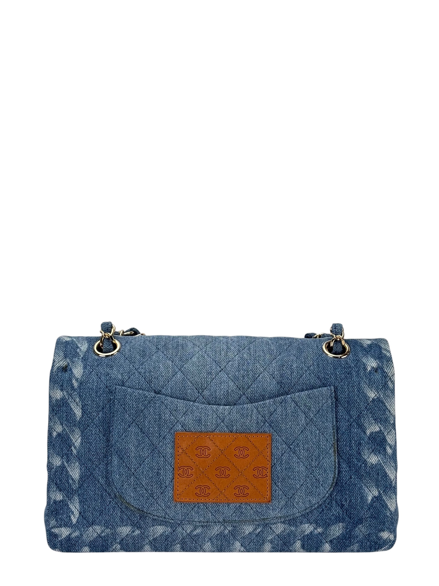 CHANEL - Blue Denim Double Flap 25 Sliver Hardware