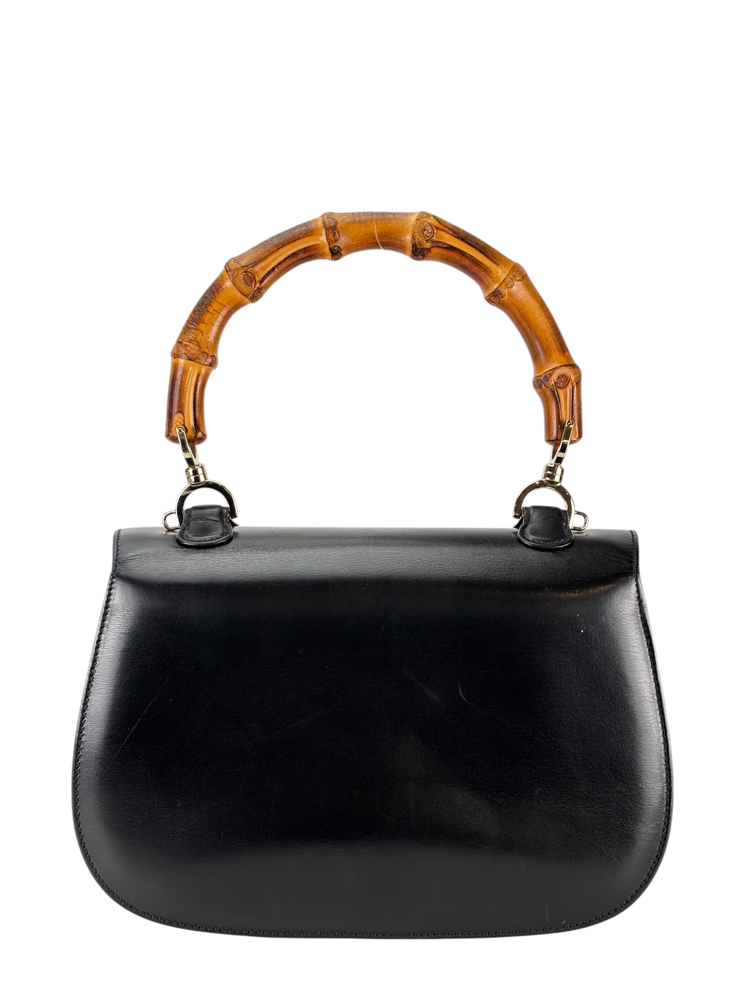 GUCCI - 2way Middle Leather Bamboo Handbag 