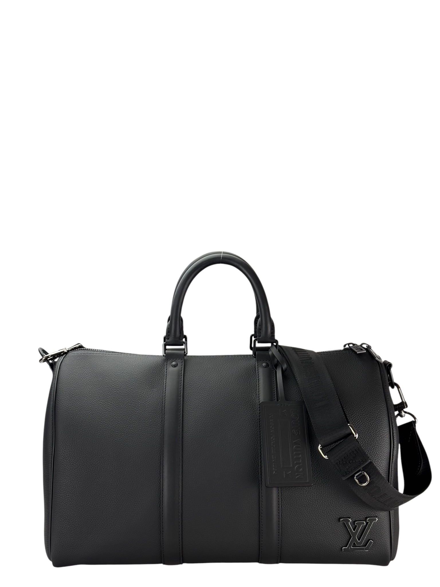 LOUIS VUITTON - Black Leather Aerogarm Keepall 40 2way Bag