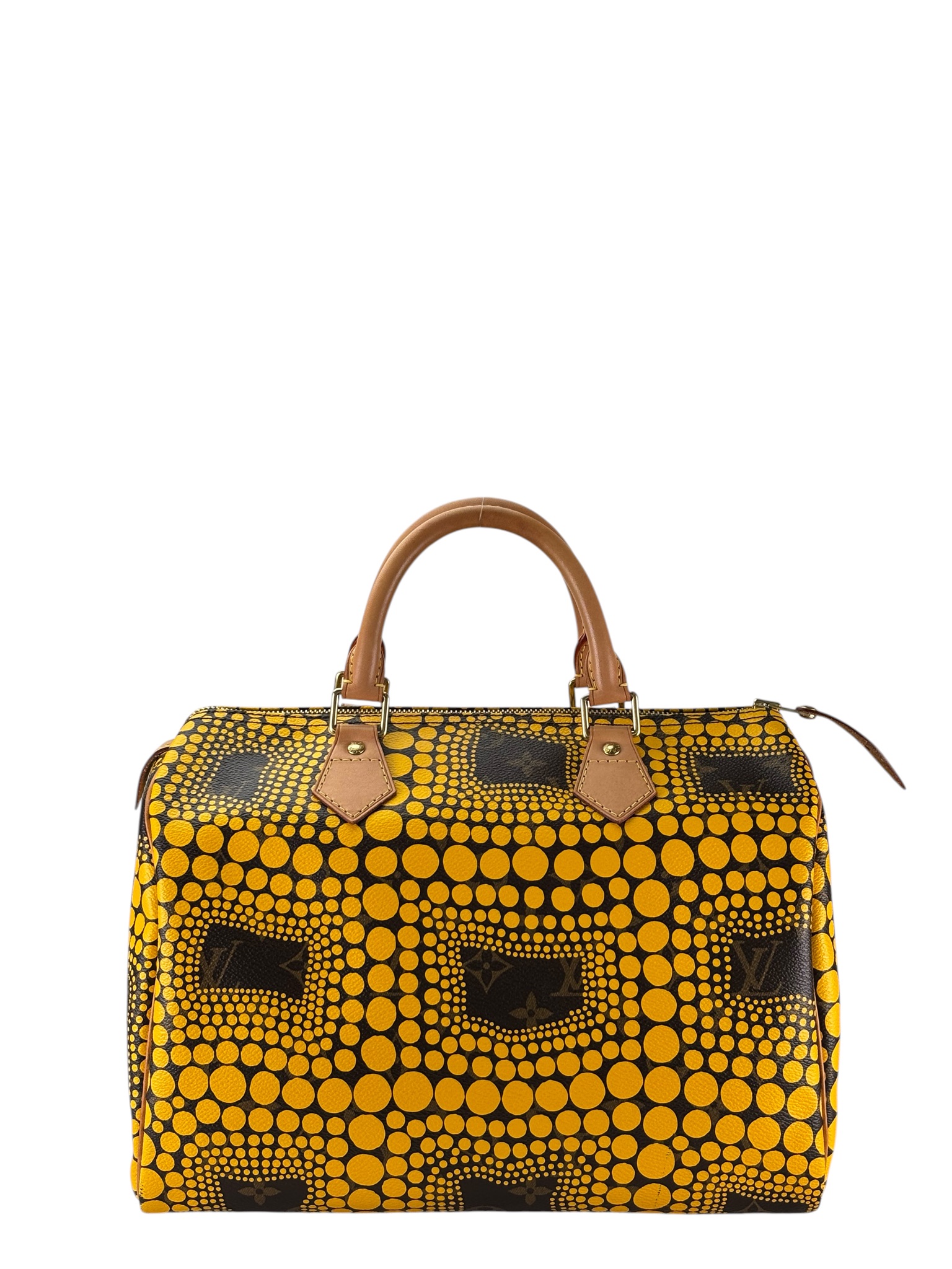 LOUIS VUITTON - LV x Yayoi Canvas Monogram Kusama Pumpkin Dot Speedy 30 Yellow