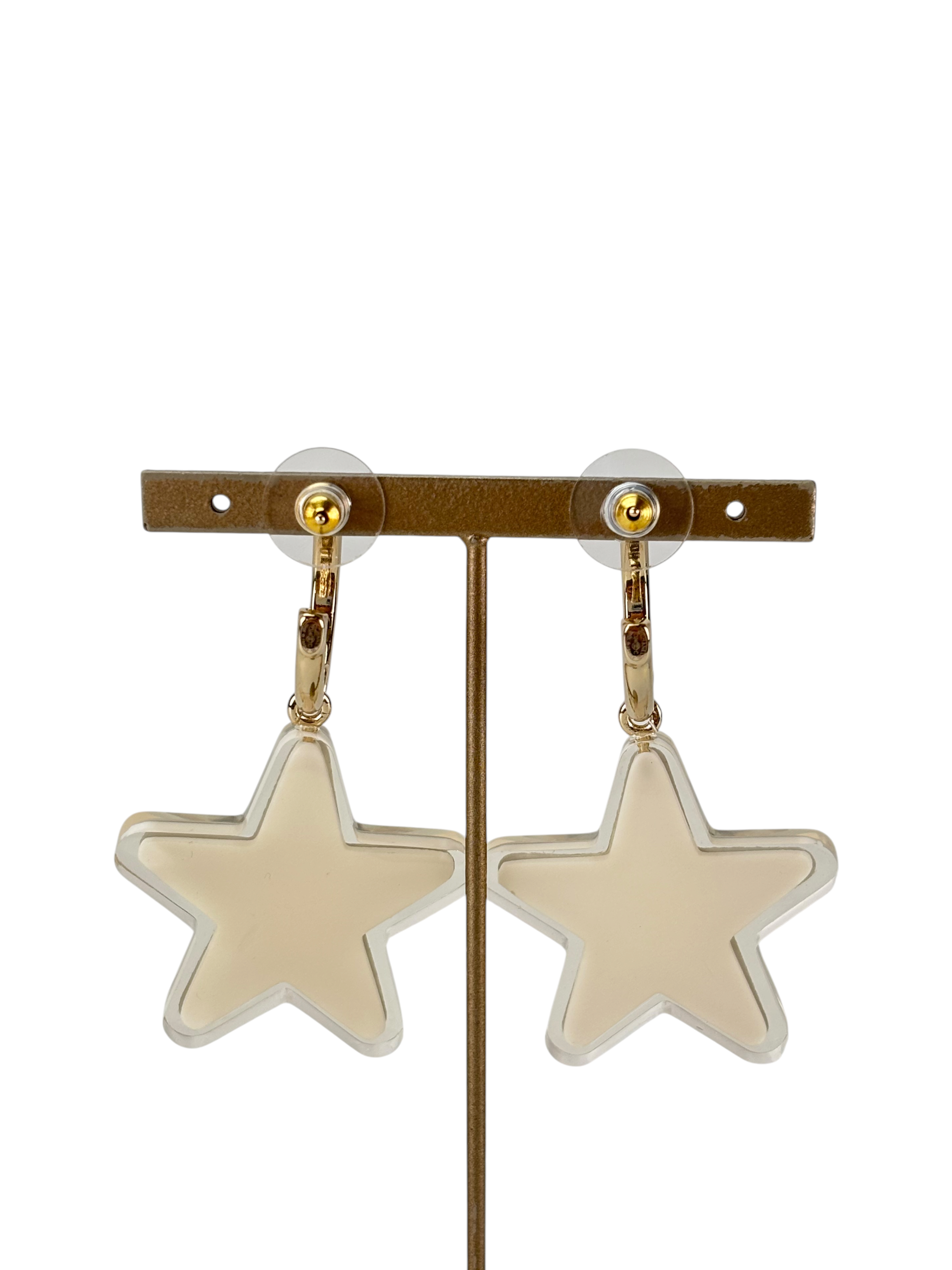 CHANEL - D24C Laser Star CC Logo Pendant Earrings 