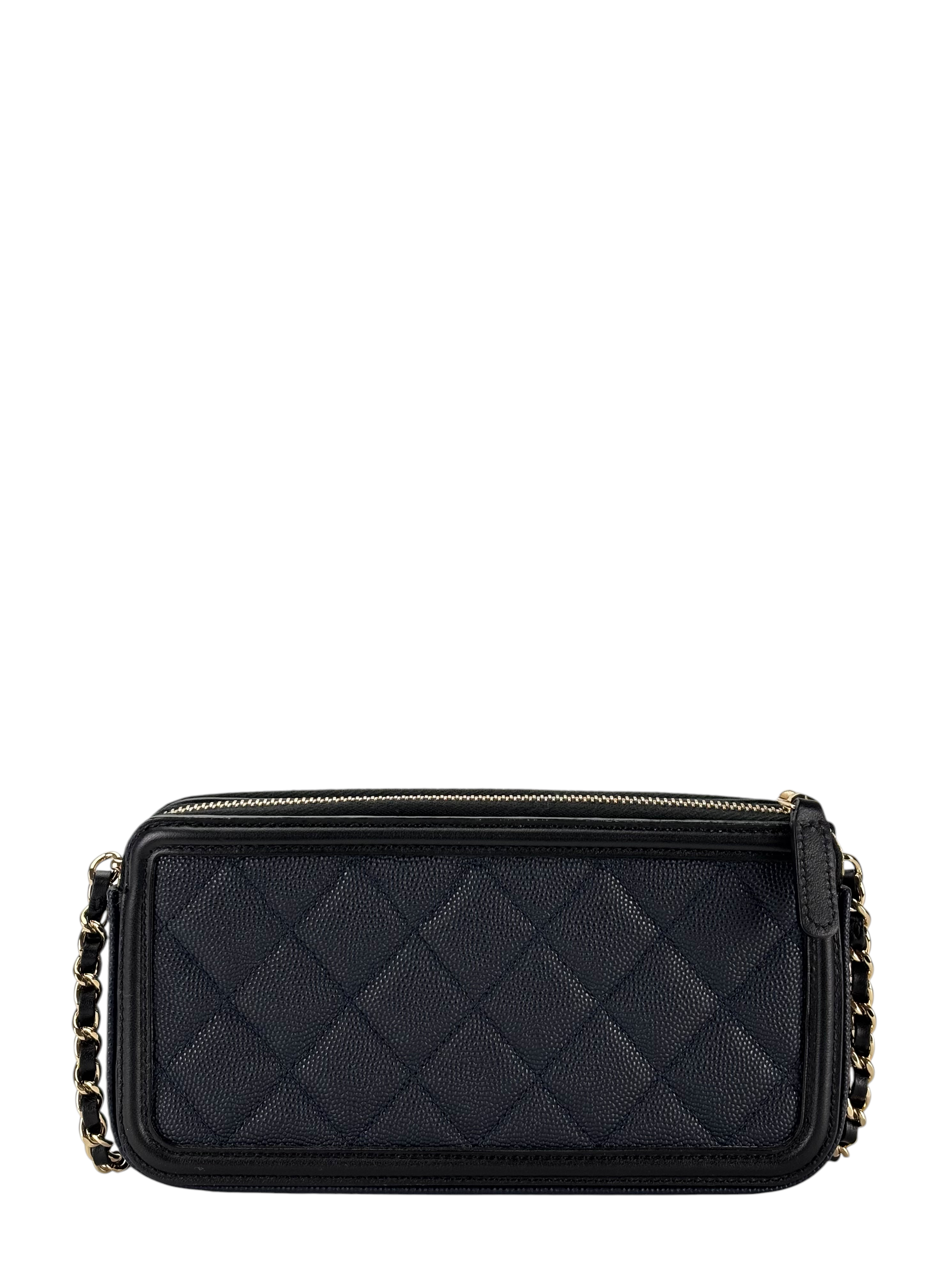 CHANEL - Black Navy Caviar Wall On Chain Bag