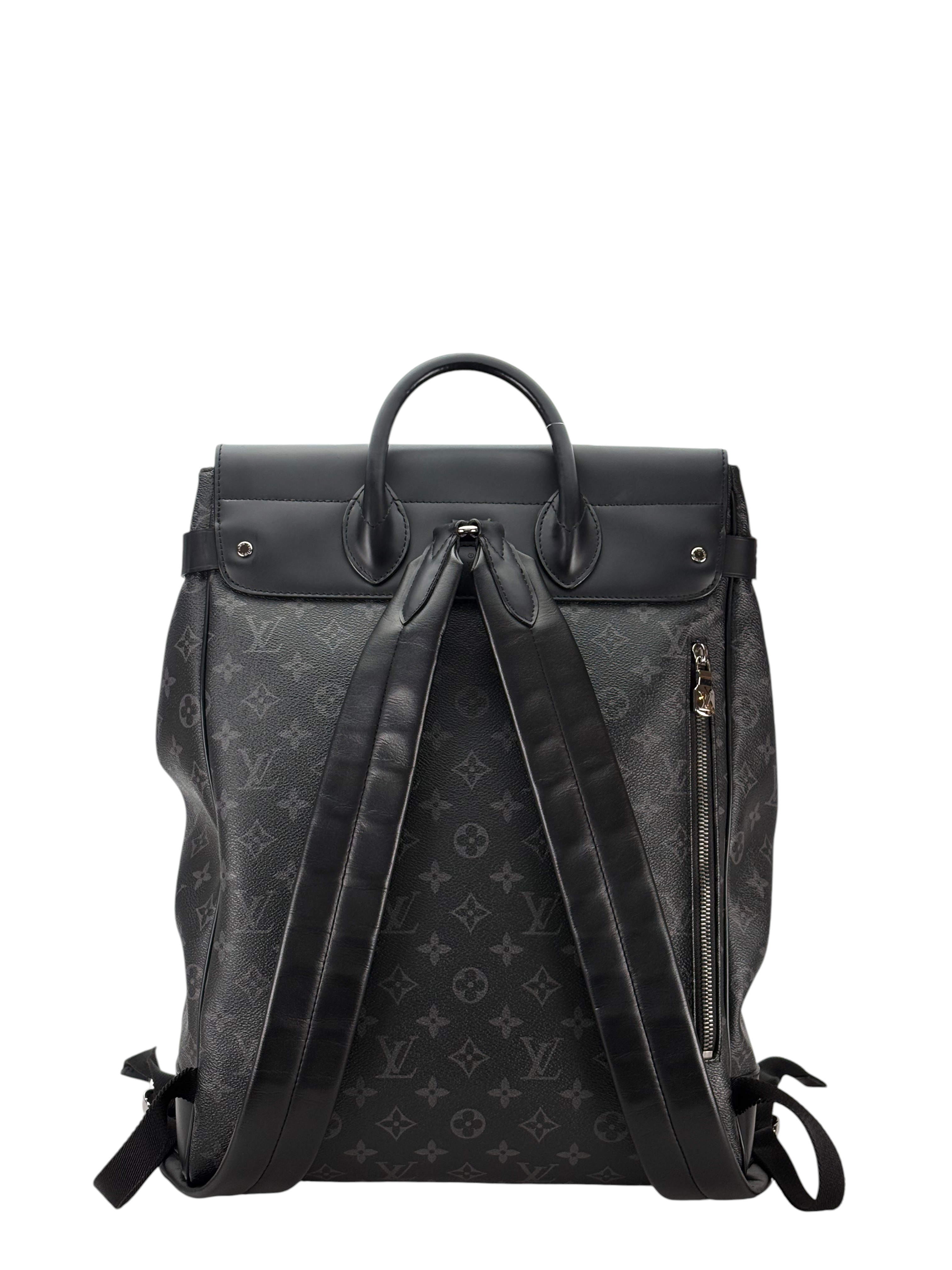 LOUIS VUITTON - Black Monogram Eclipse Steamer Backpack