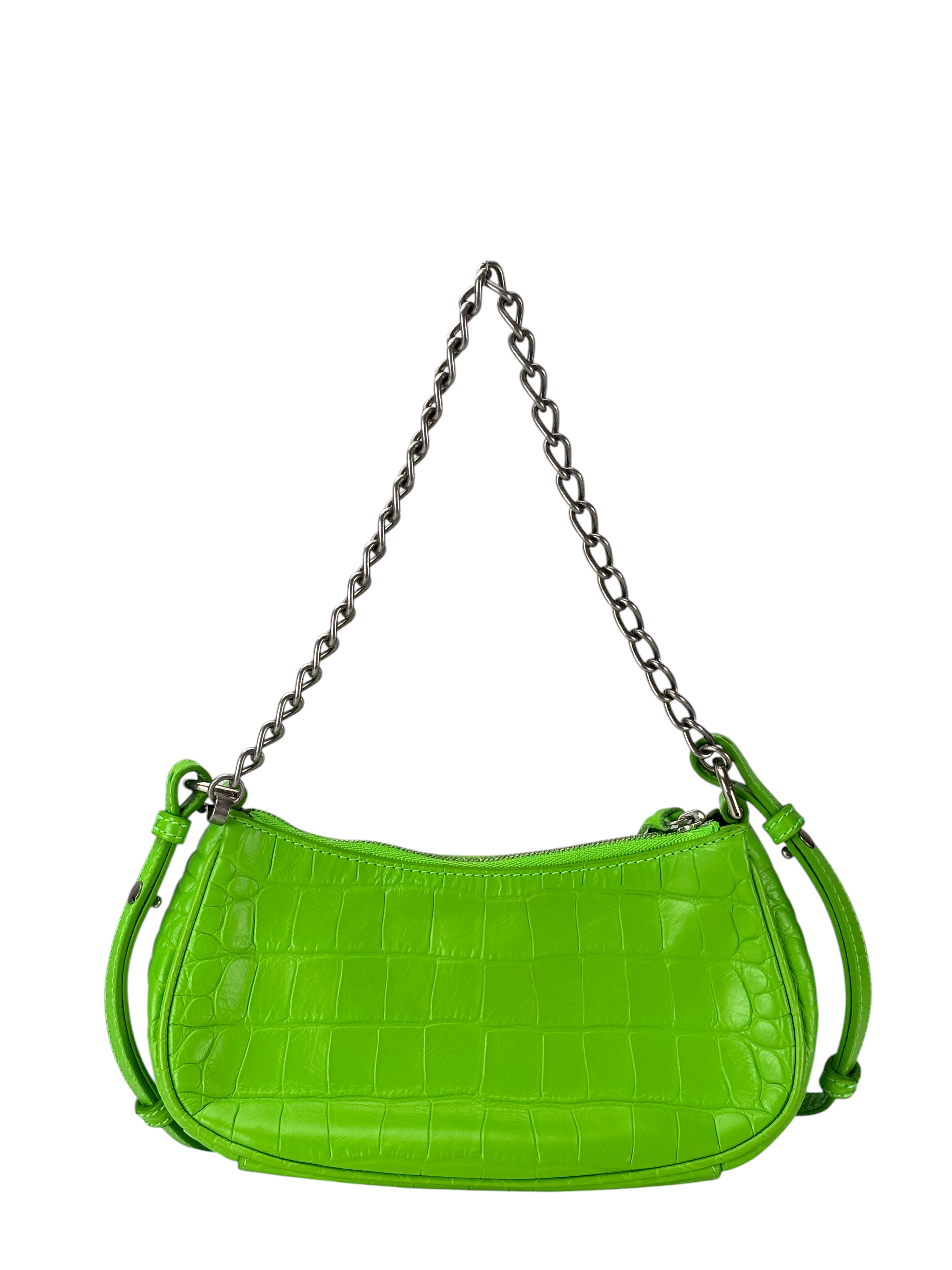 BALENCIAGA - Green Le Cagole Rhinestone Leather Shoulder Bag