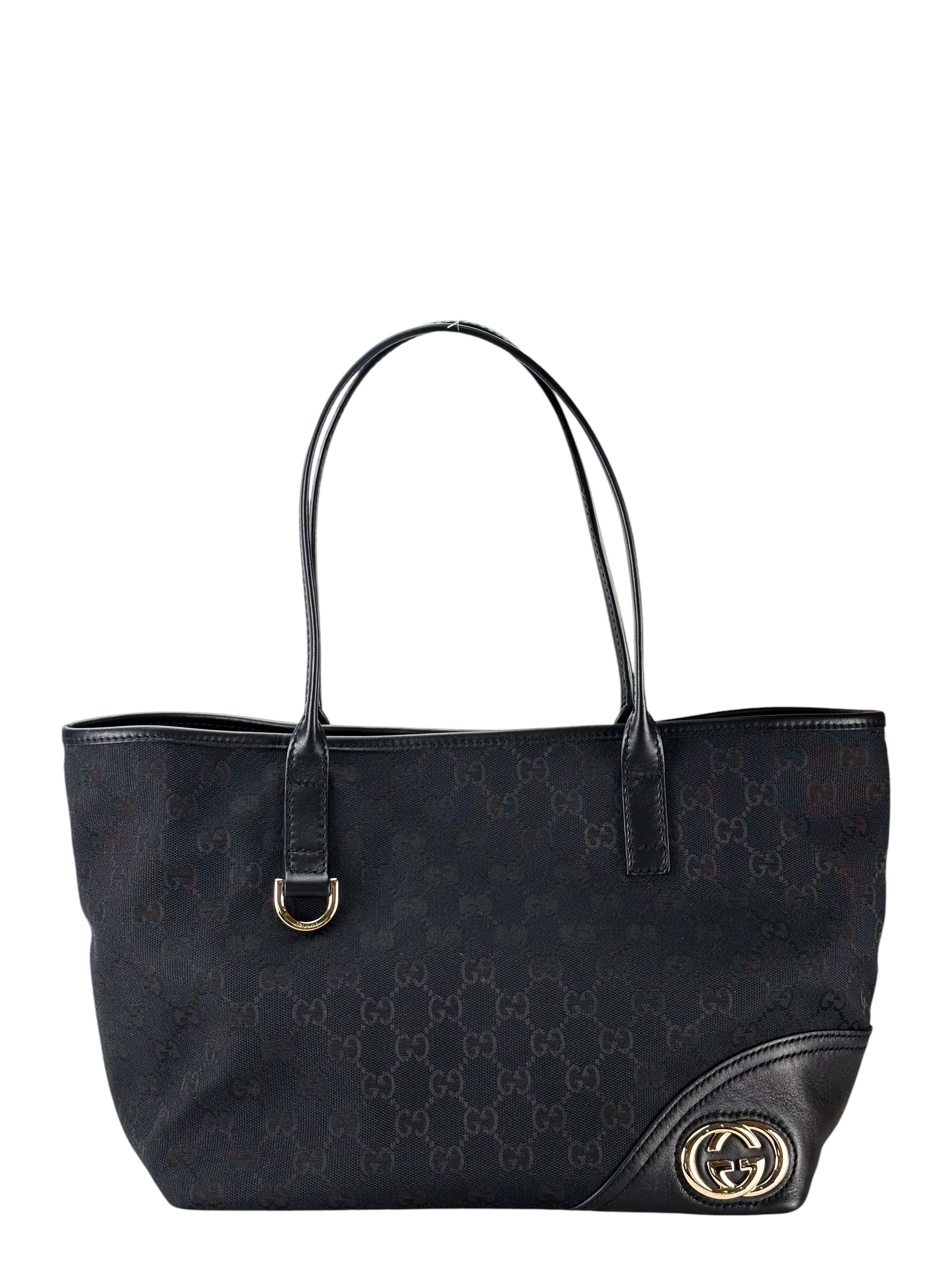 GUCCI - Black New Brit GG Canvas Tote Bag
