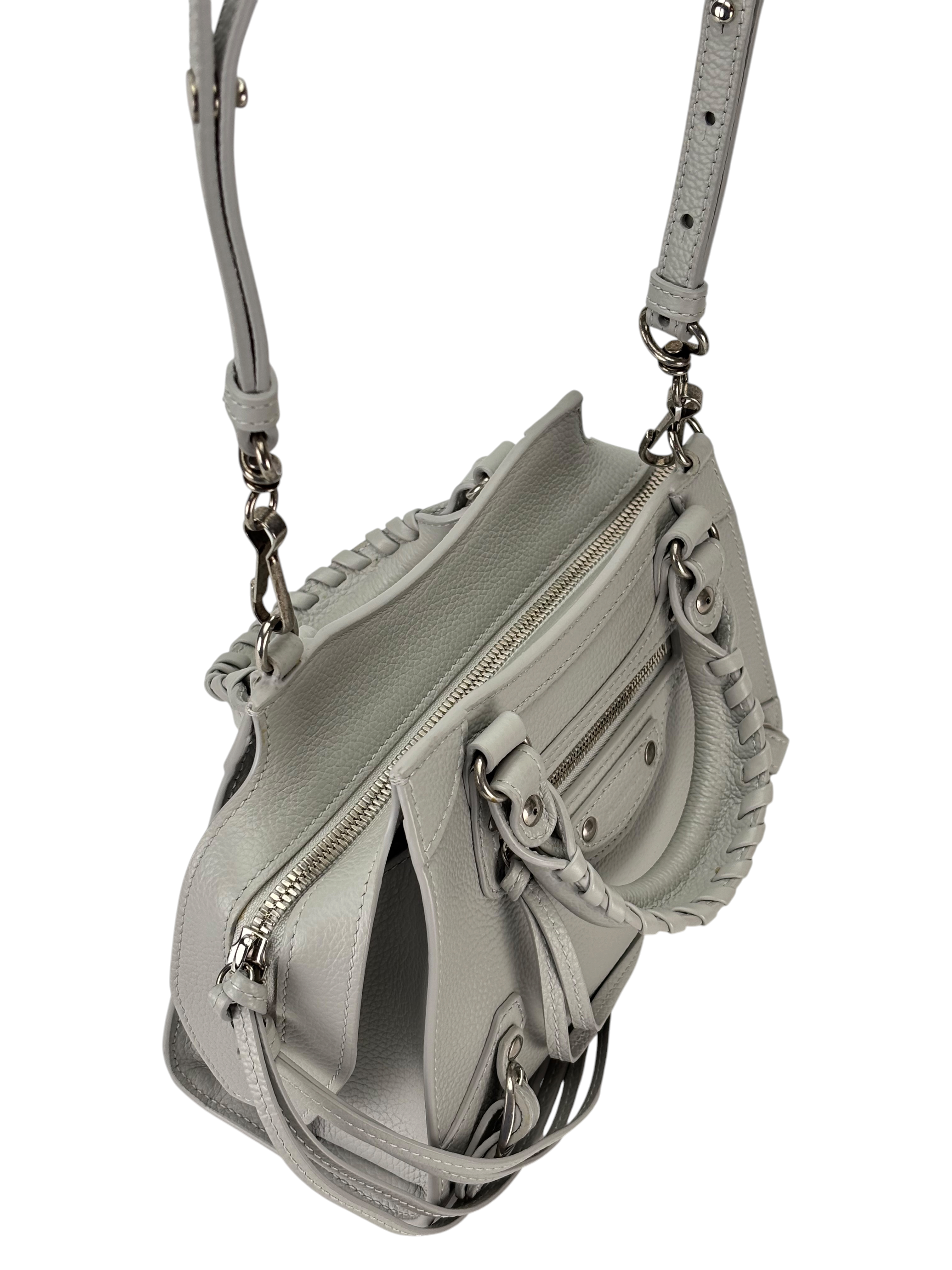 BALENCIAGA - Gray Neo Classic Nao Mini Bag