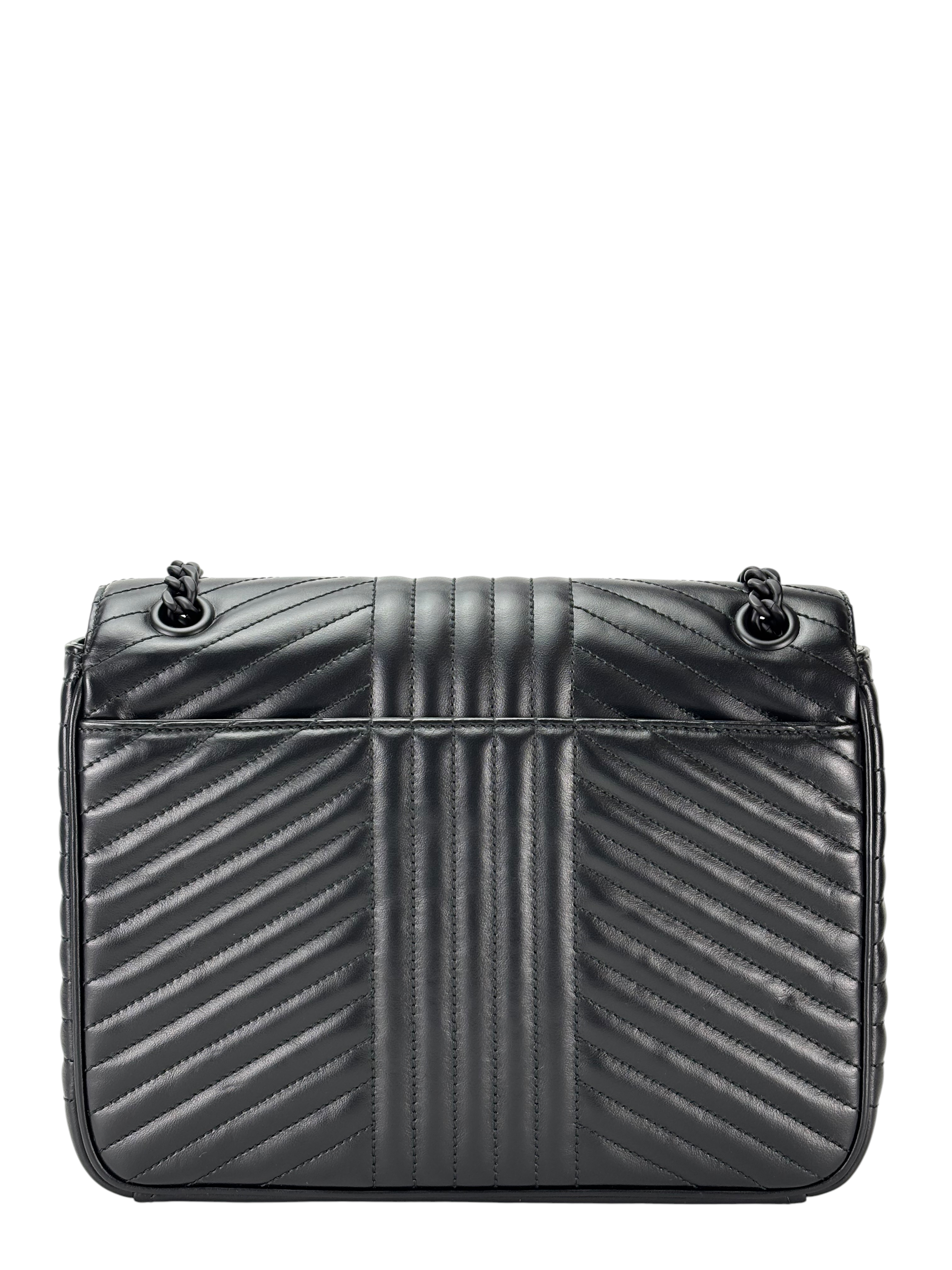 PRADA - Black Calfskin Diagramme Shoulder Bag