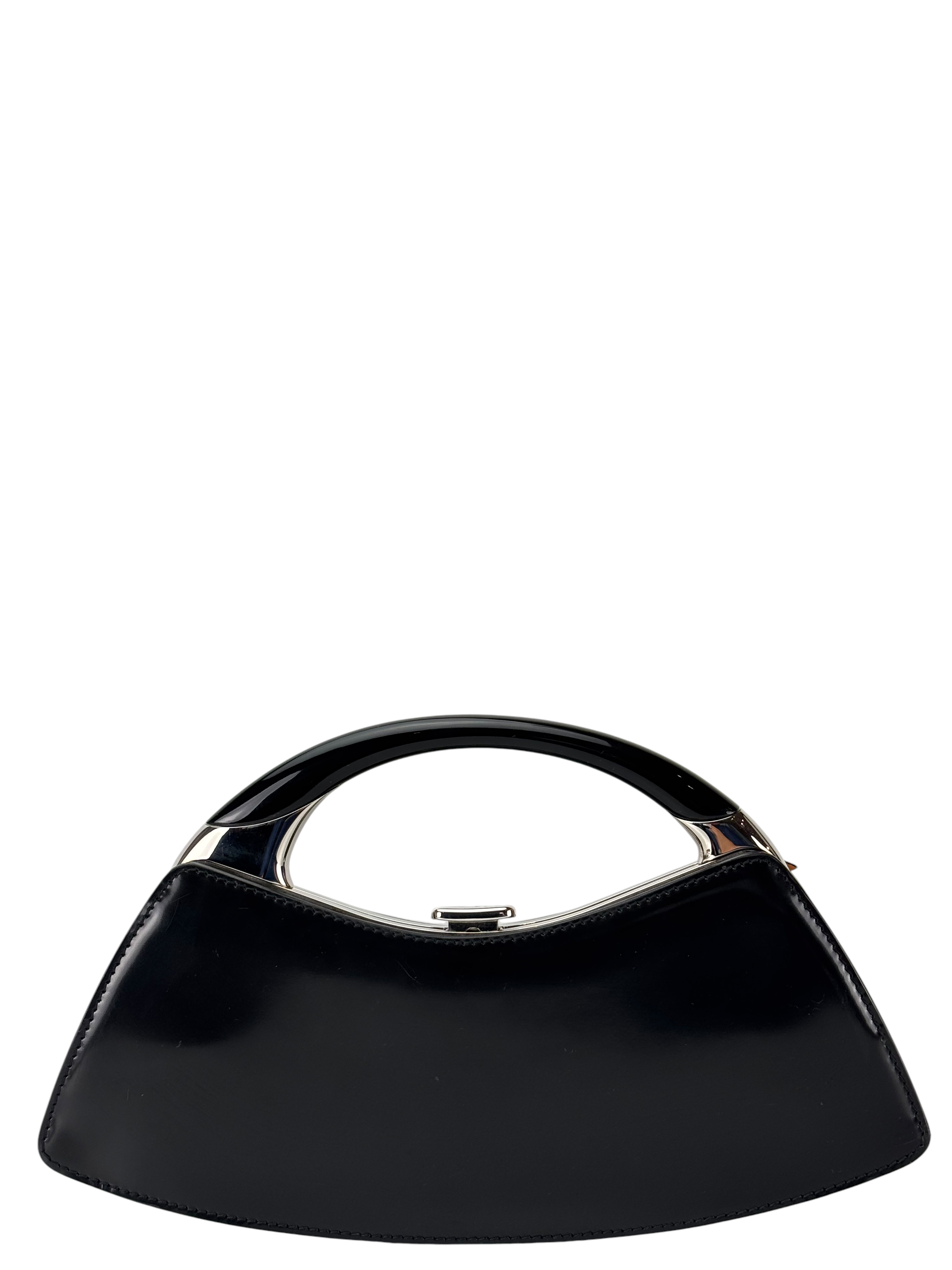CHRISTIAN DIOR - Black Leather Bondage Shoulder Bag 