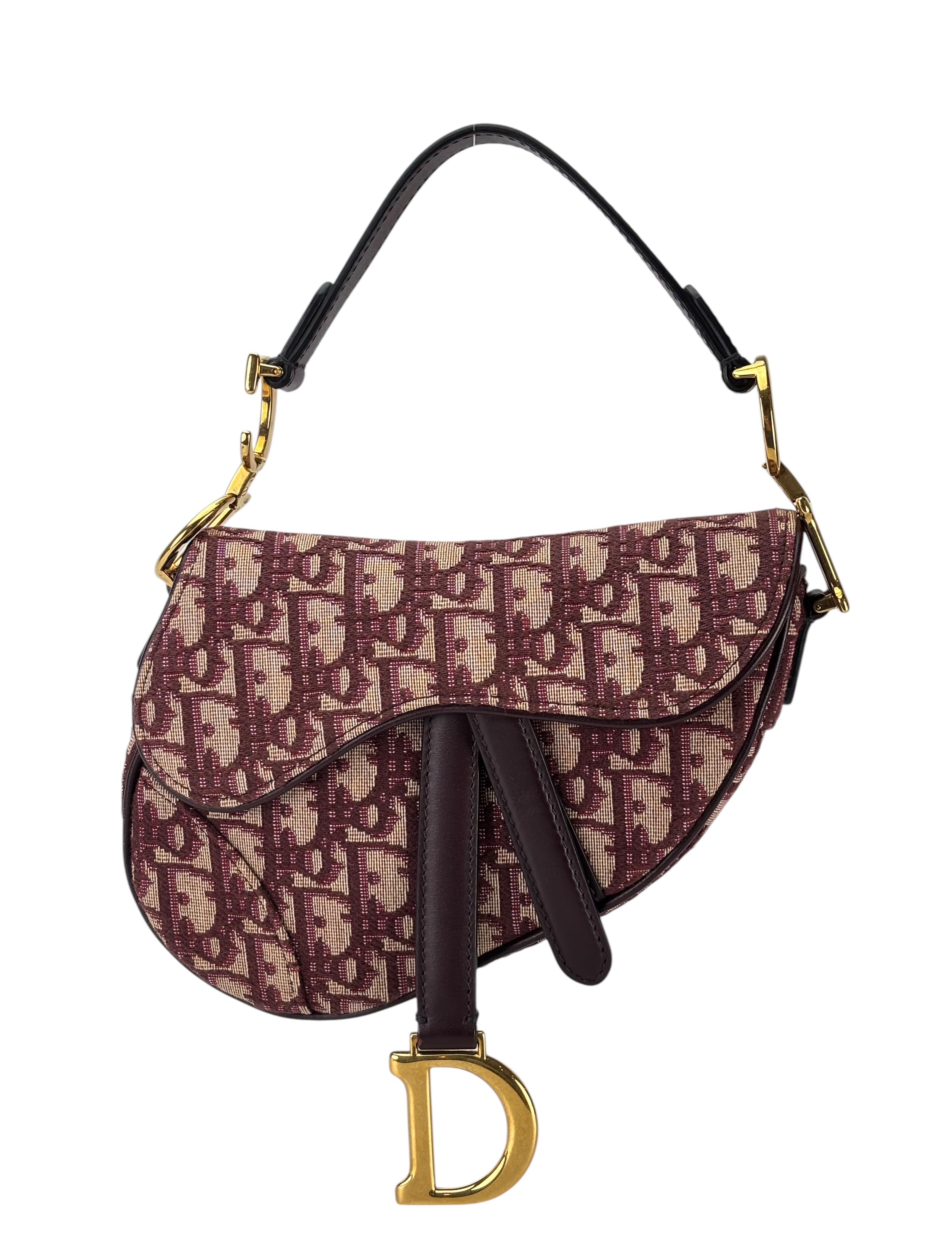 CHRISTIAN DIOR - Red Canvas Trotter Saddle Handbag