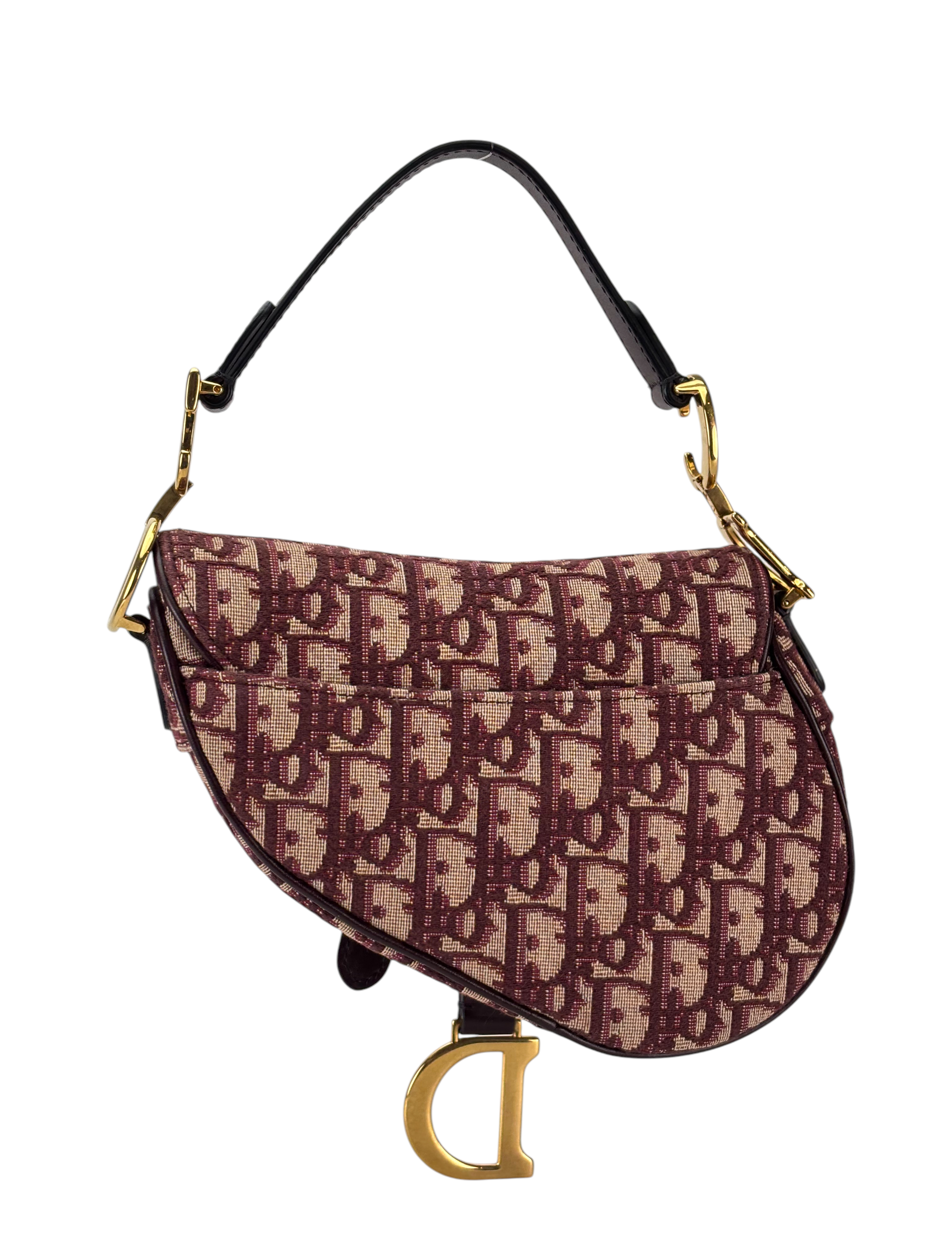 CHRISTIAN DIOR - Red Canvas Trotter Saddle Handbag