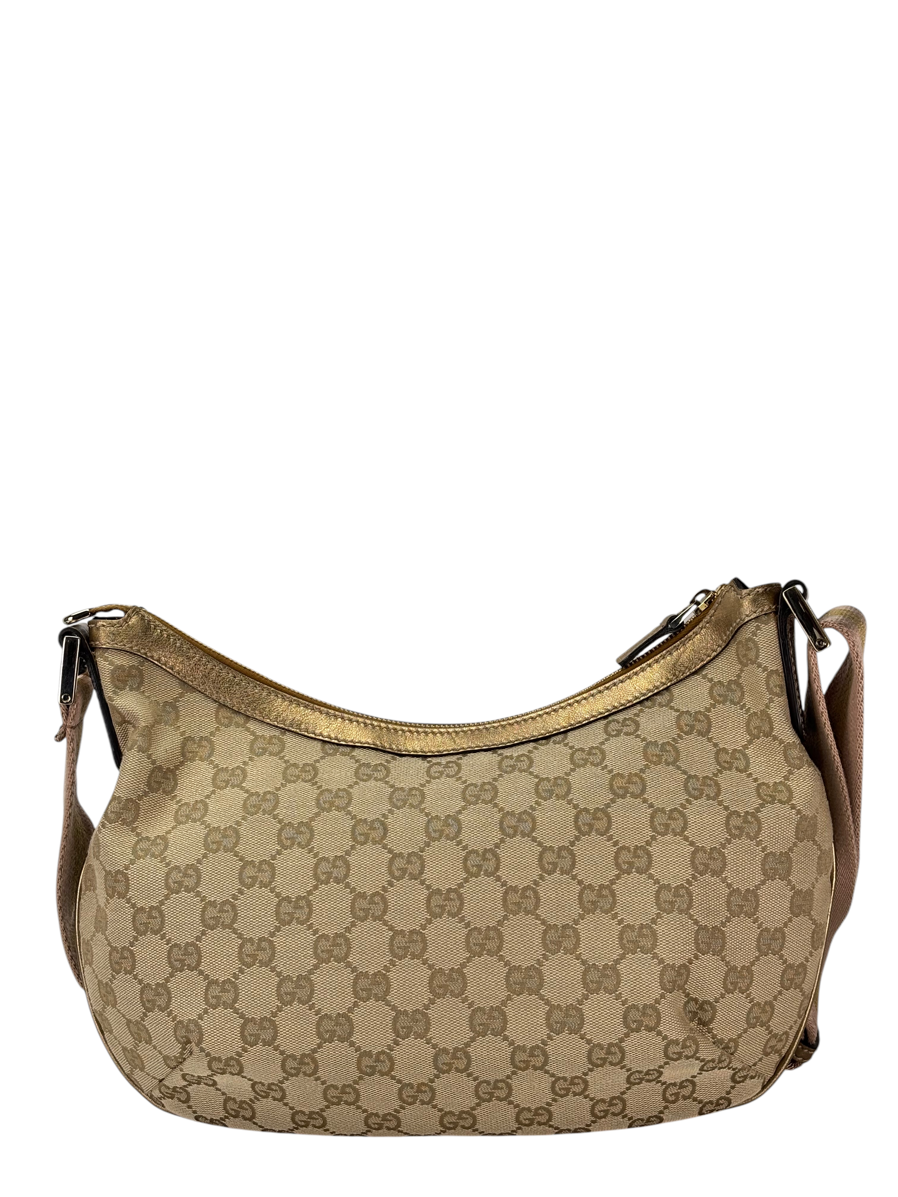 GUCCI - Monogram Canvas GG Shoulder Bag Beige