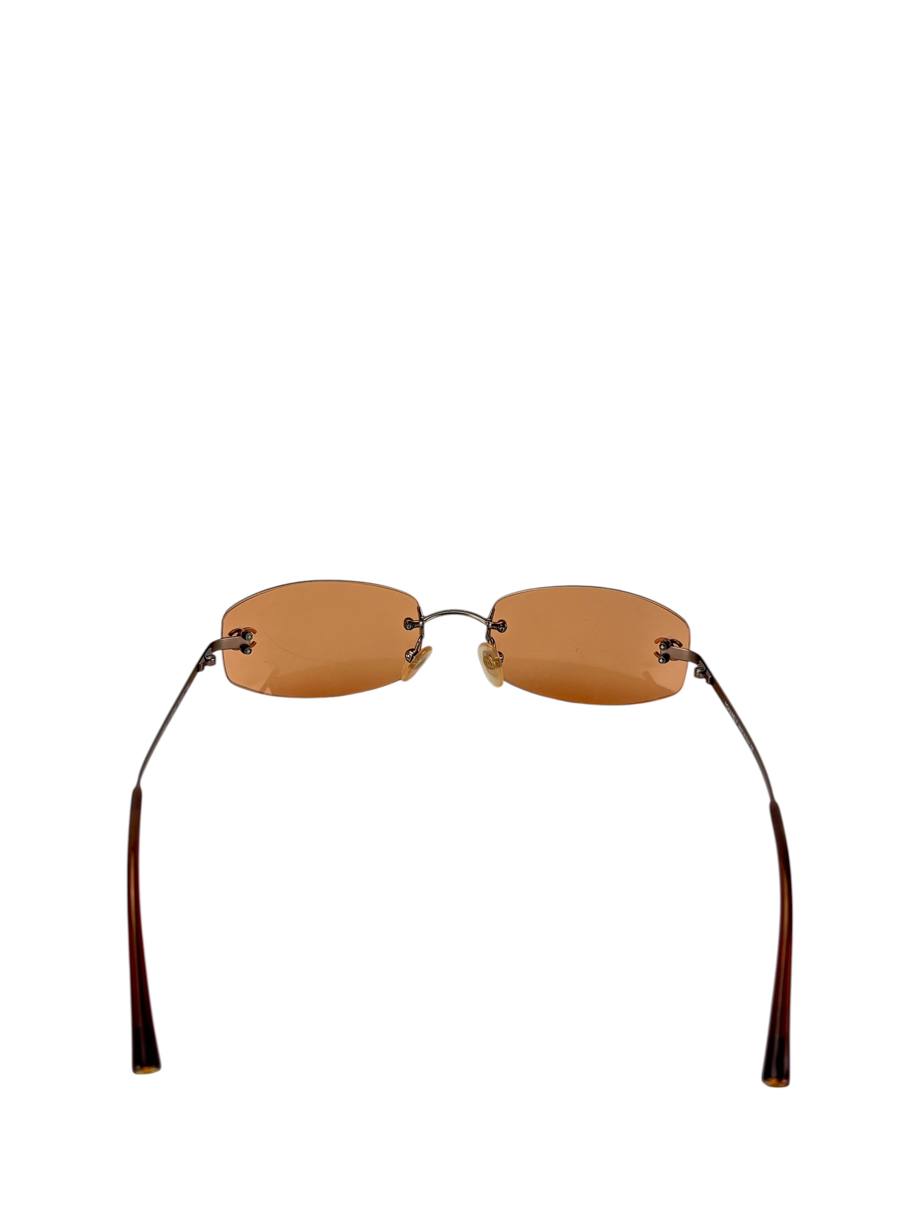 CHANEL - Orange Antique Gold CC Logo Sunglasses