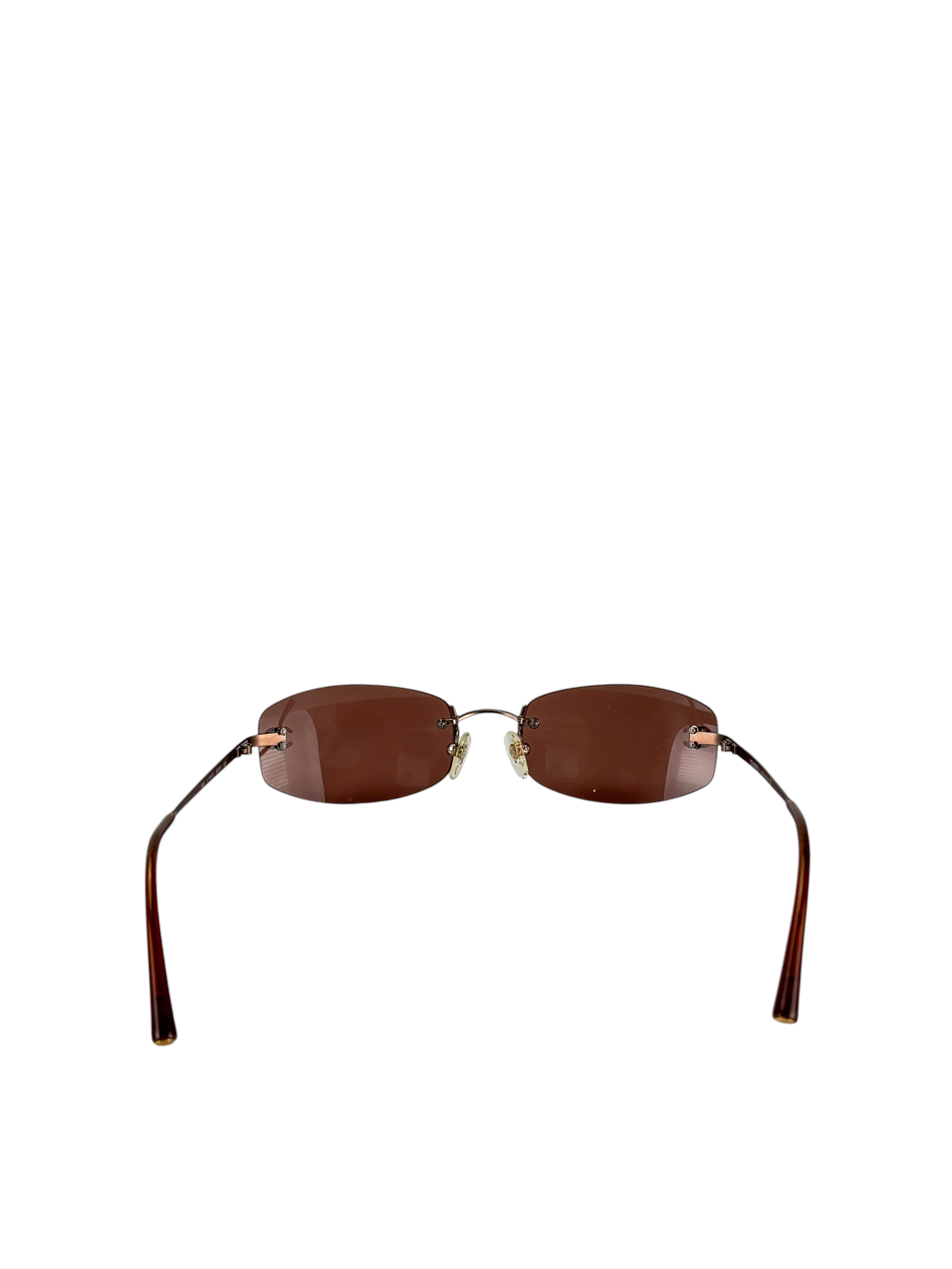 CHANEL - Rose Gold CC Logo Brown Sunglasses