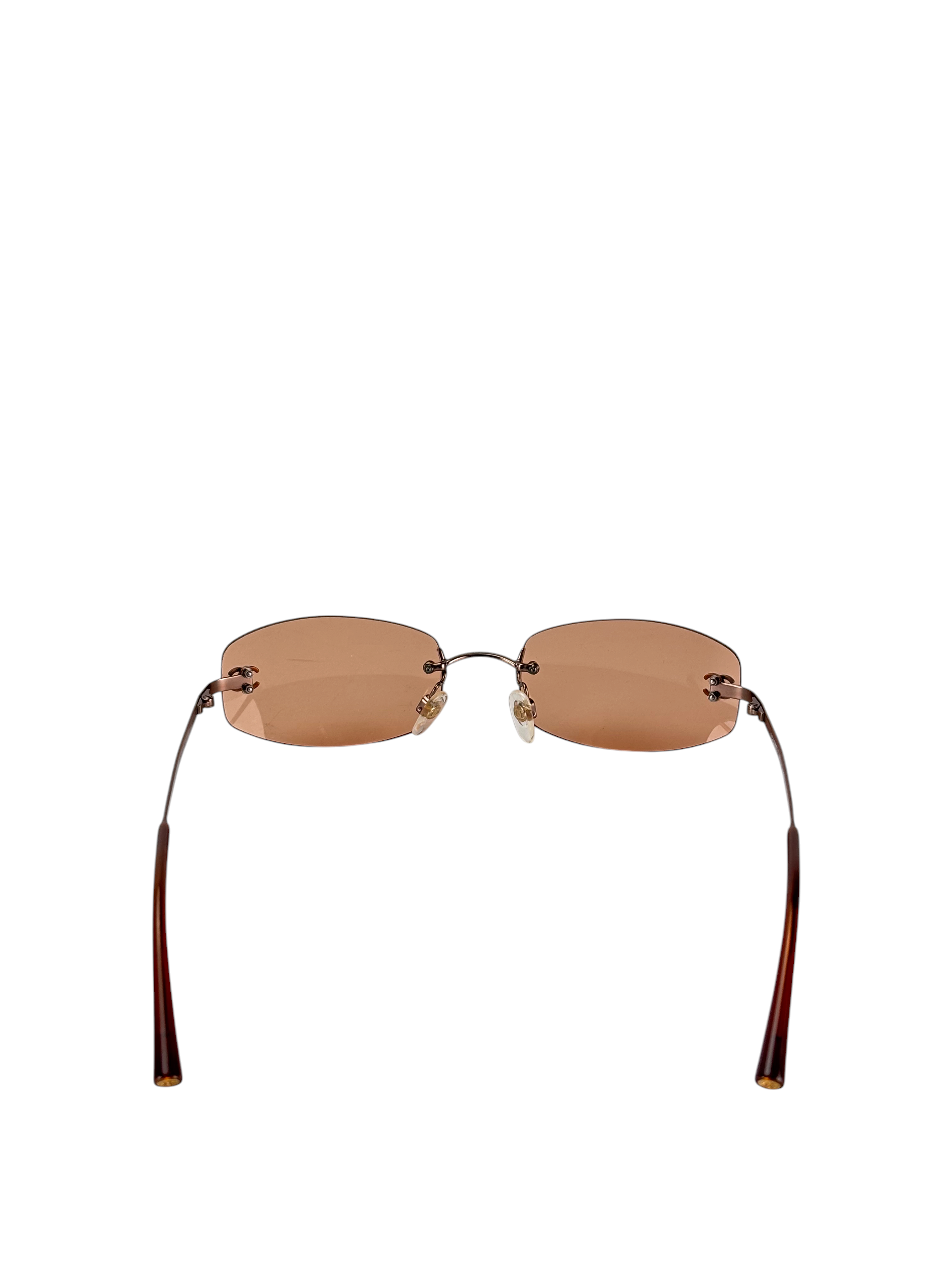 CHANEL - Antique Gold CC Logo Orange Sunglasses
