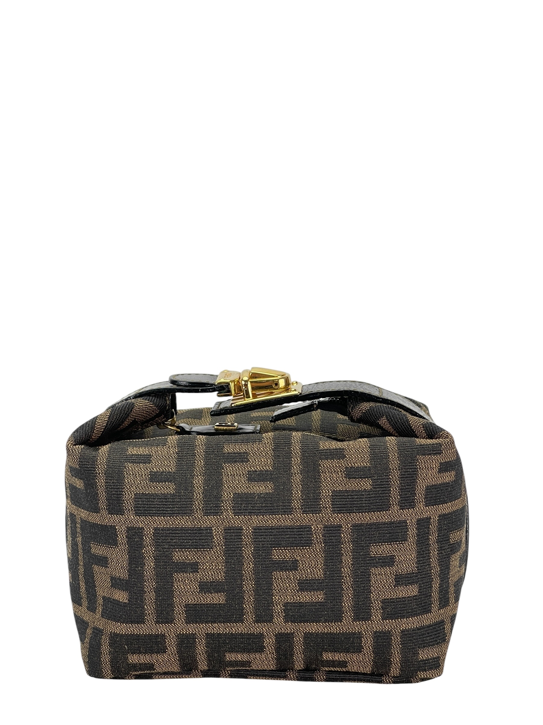 FENDI - Zucca Brown Jacquard Mini Vanity Pouch Handbag