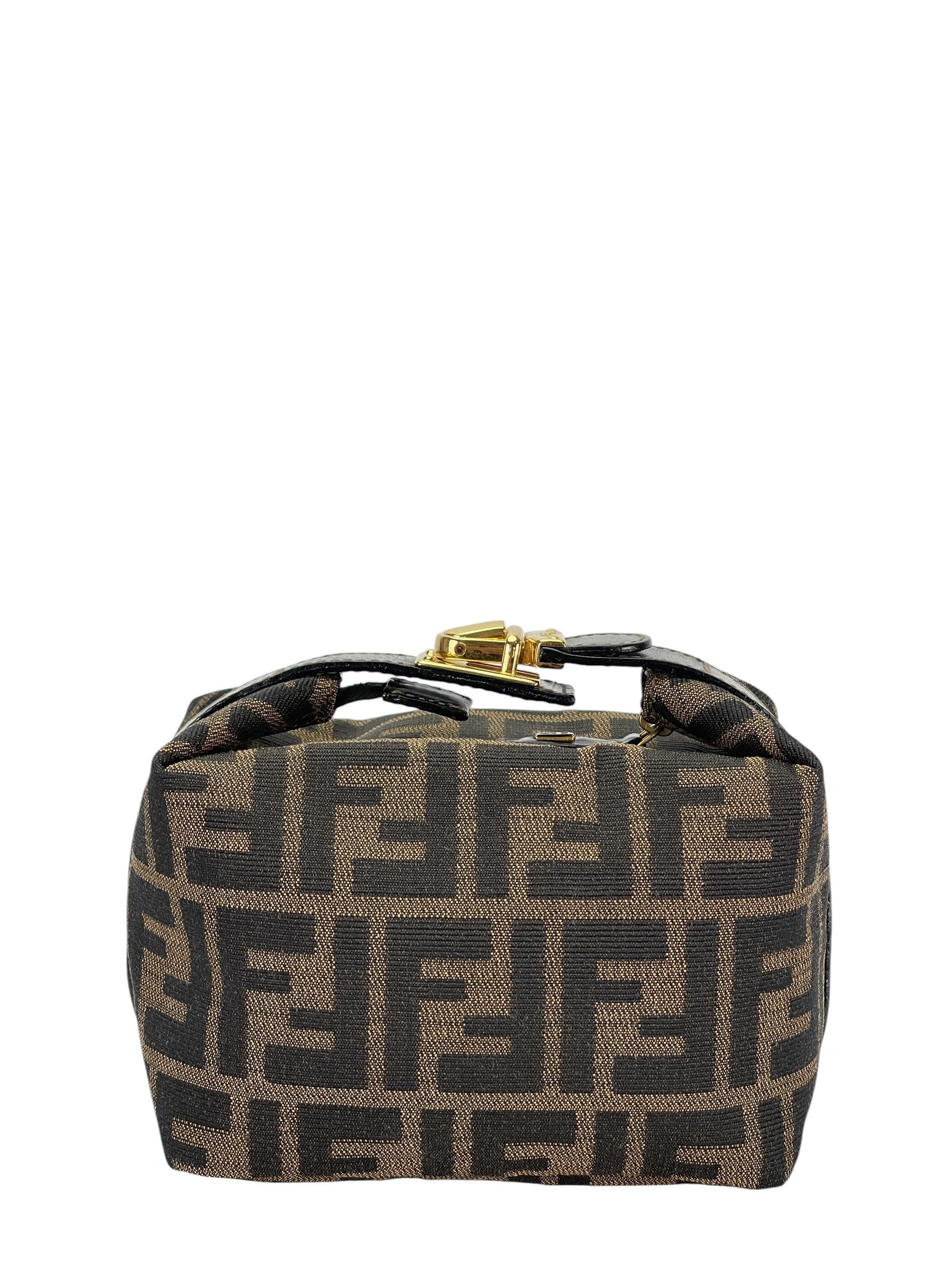 FENDI - Zucca Brown Jacquard Mini Vanity Pouch Handbag