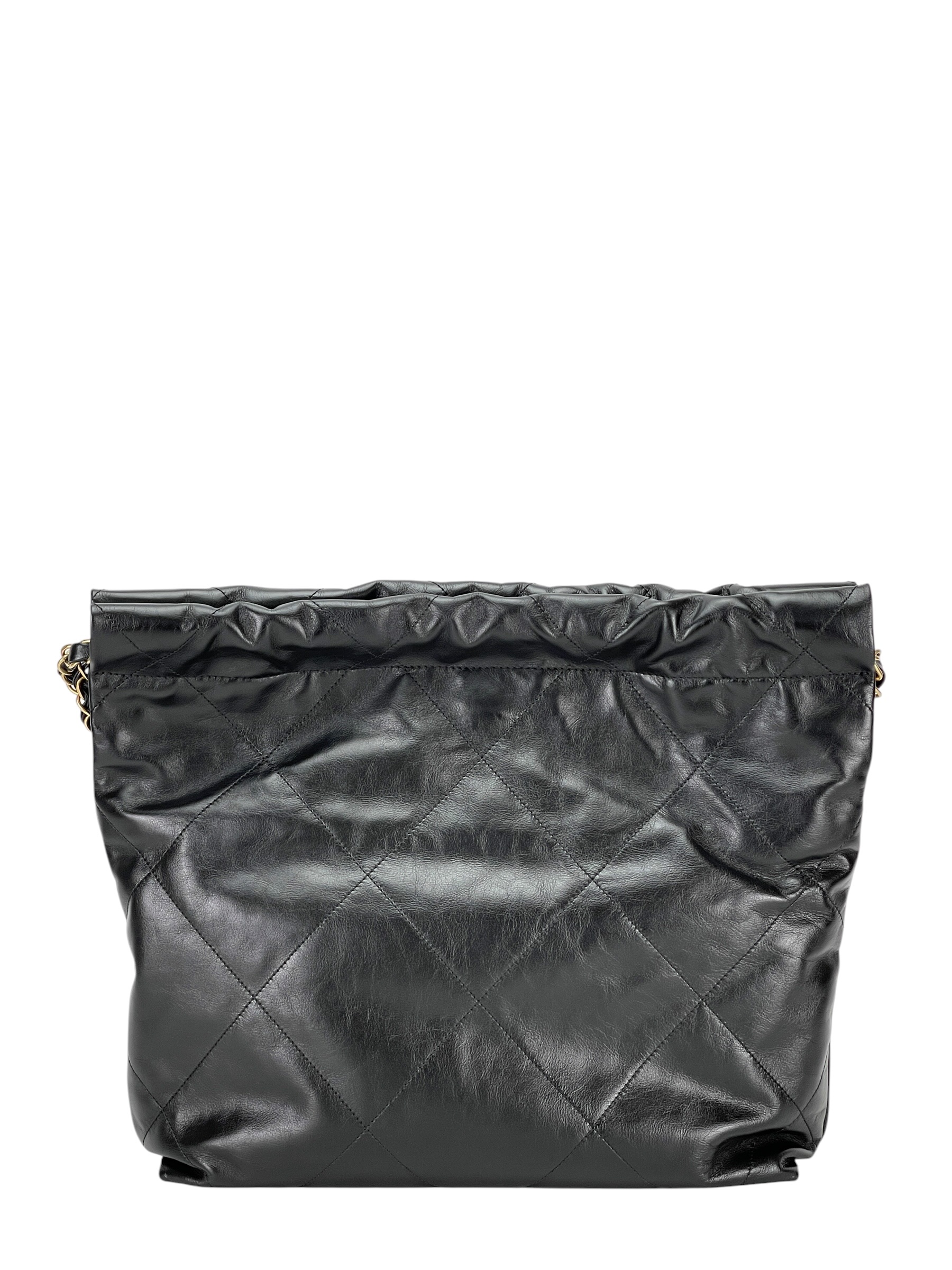 CHANEL - 22 Bag Black Calfskin Gold Hardware Small