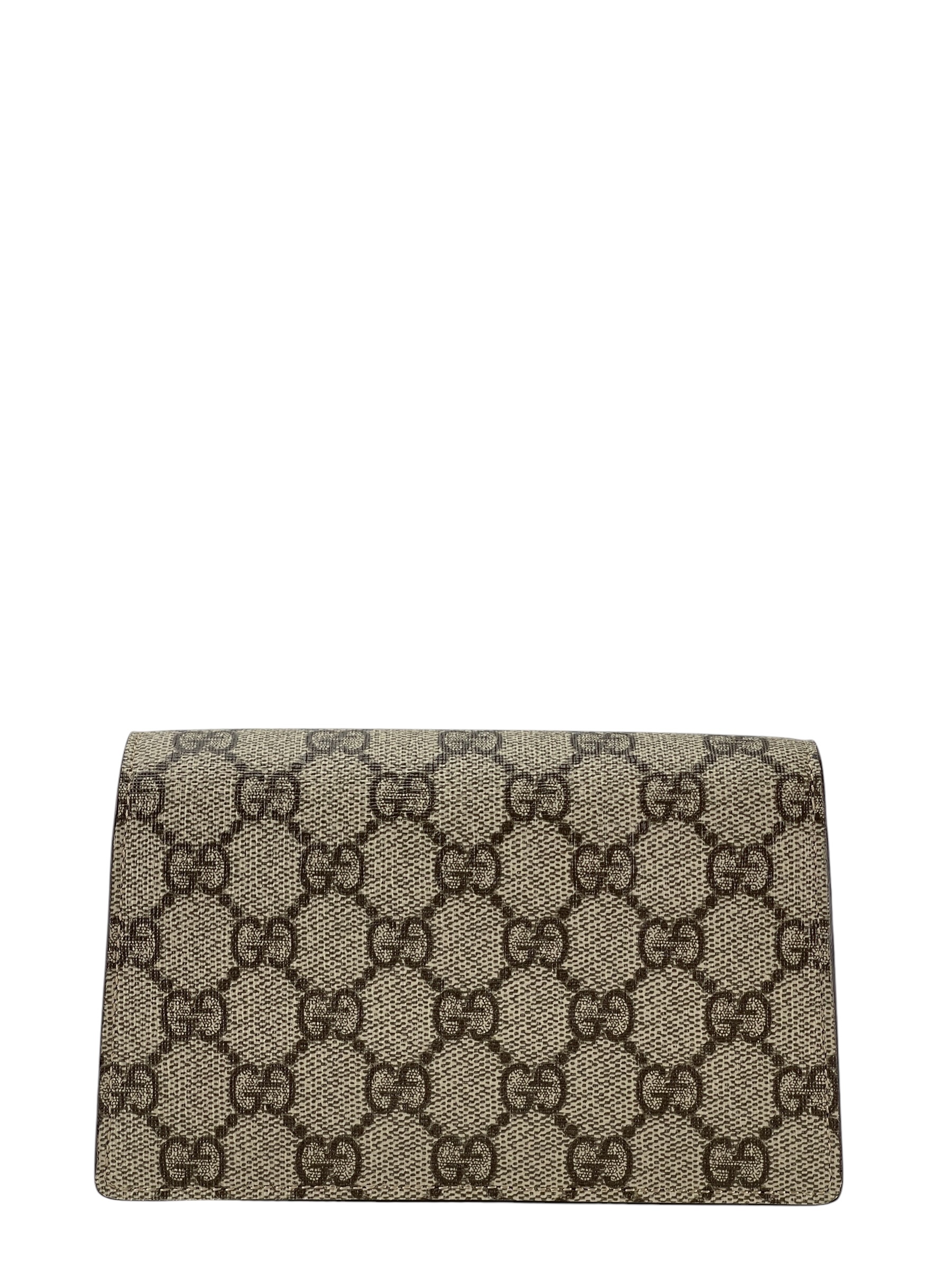 GUCCI - Beige Canvas Dionysus Mini Crossbody Chain Bag