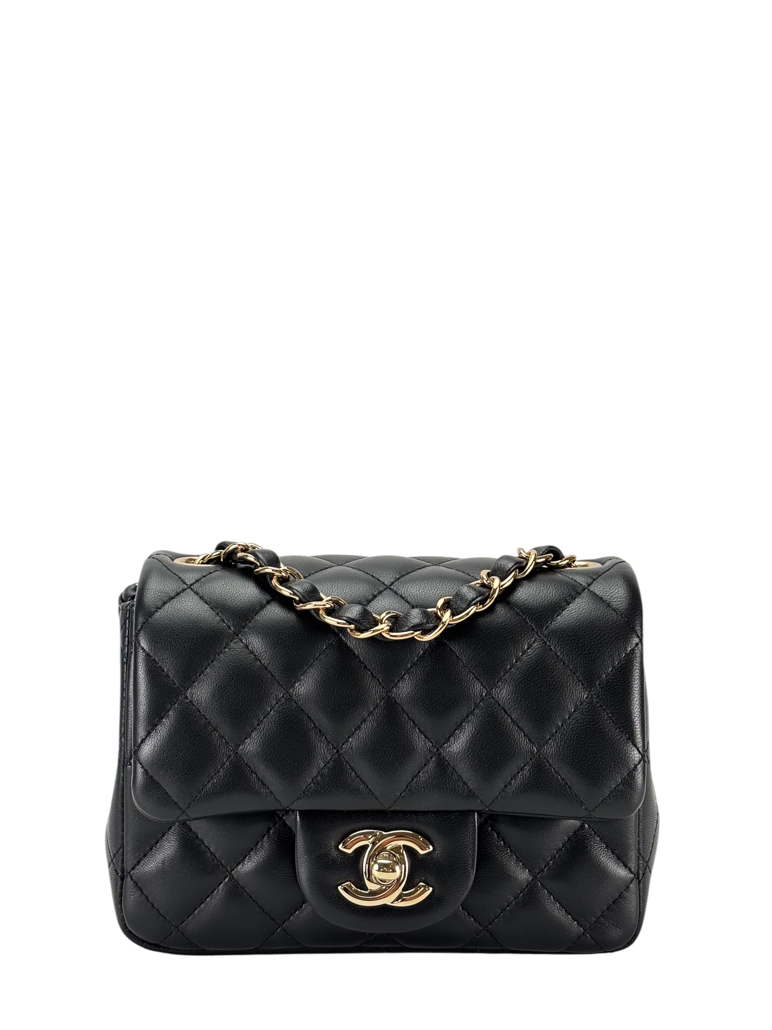 CHANEL - Black Lambskin Square 17 Shoulder Bag