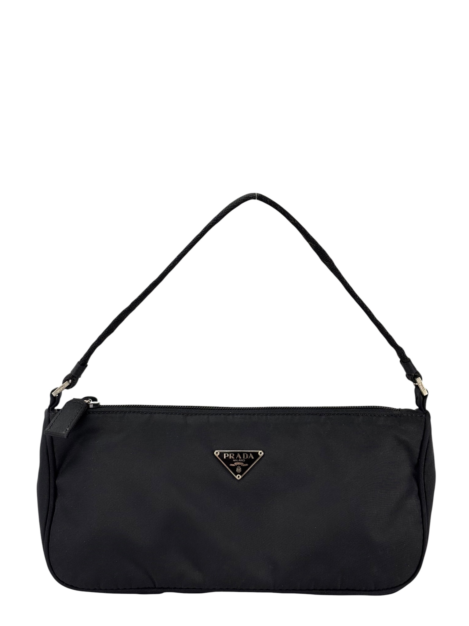 PRADA - Black Nylon Tessuto Baguette Bag