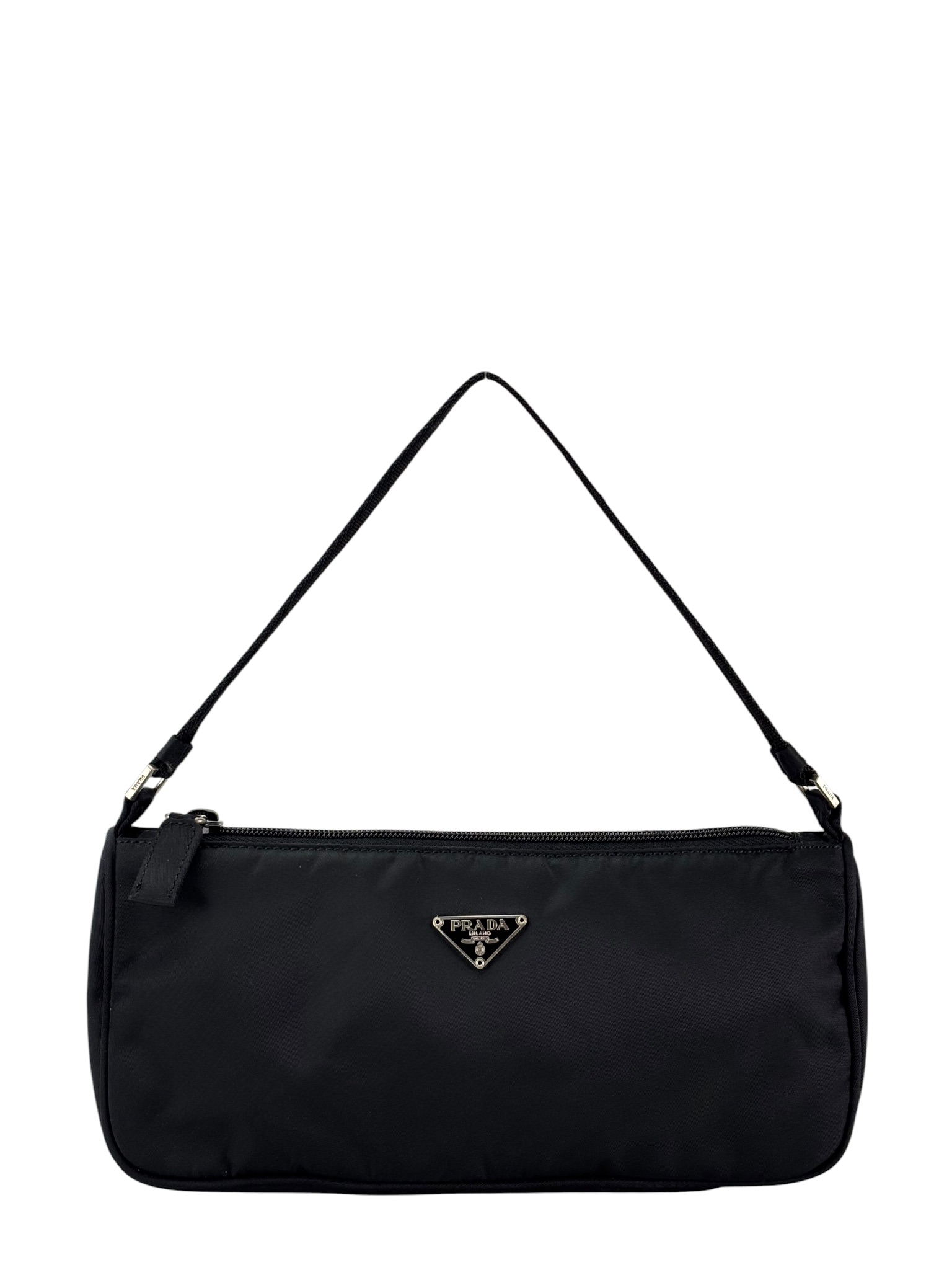 PRADA - Black Nylon Tessuto Baguette Bag