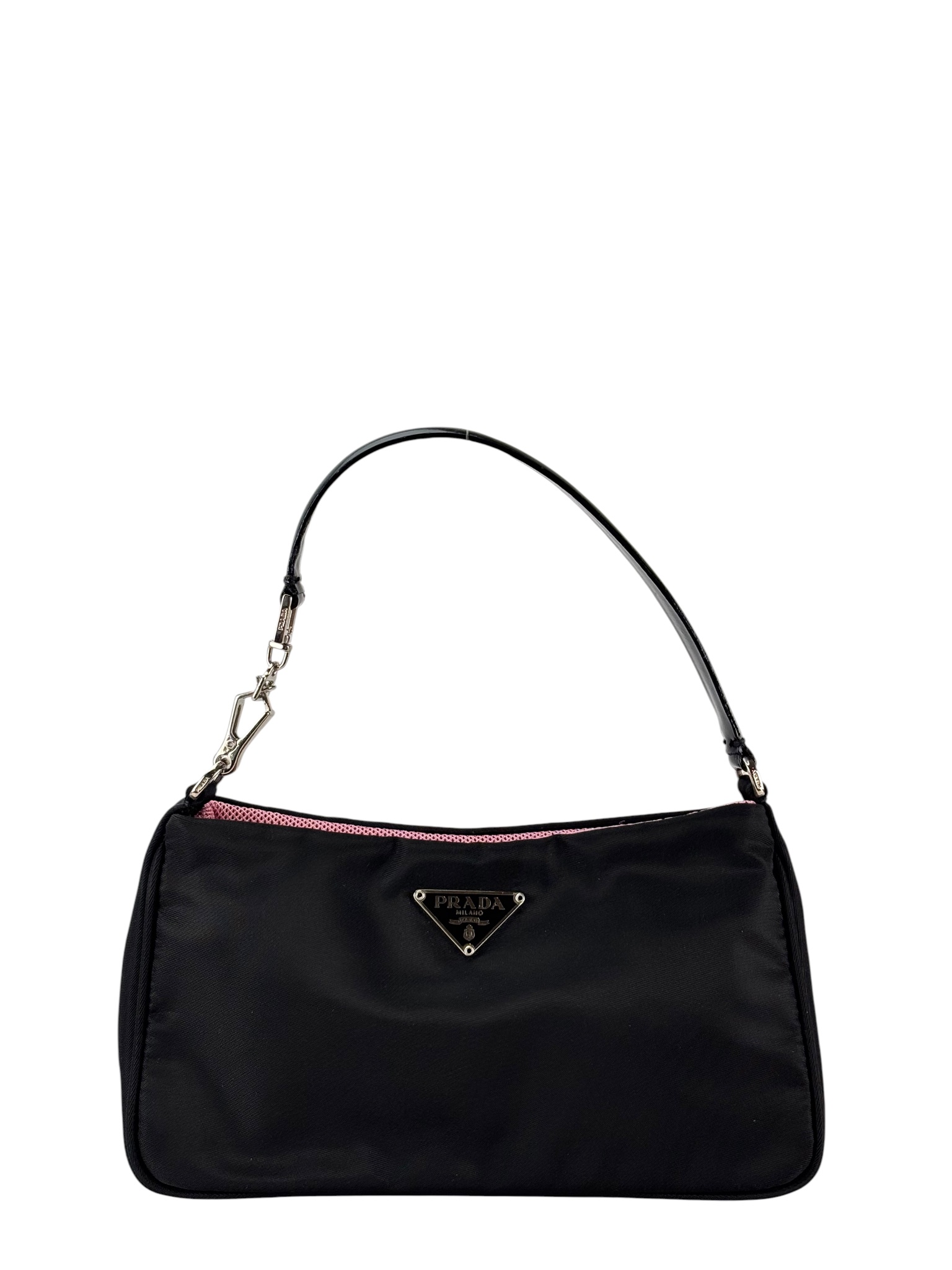 PRADA - Black Nylon Leather Mini Bag