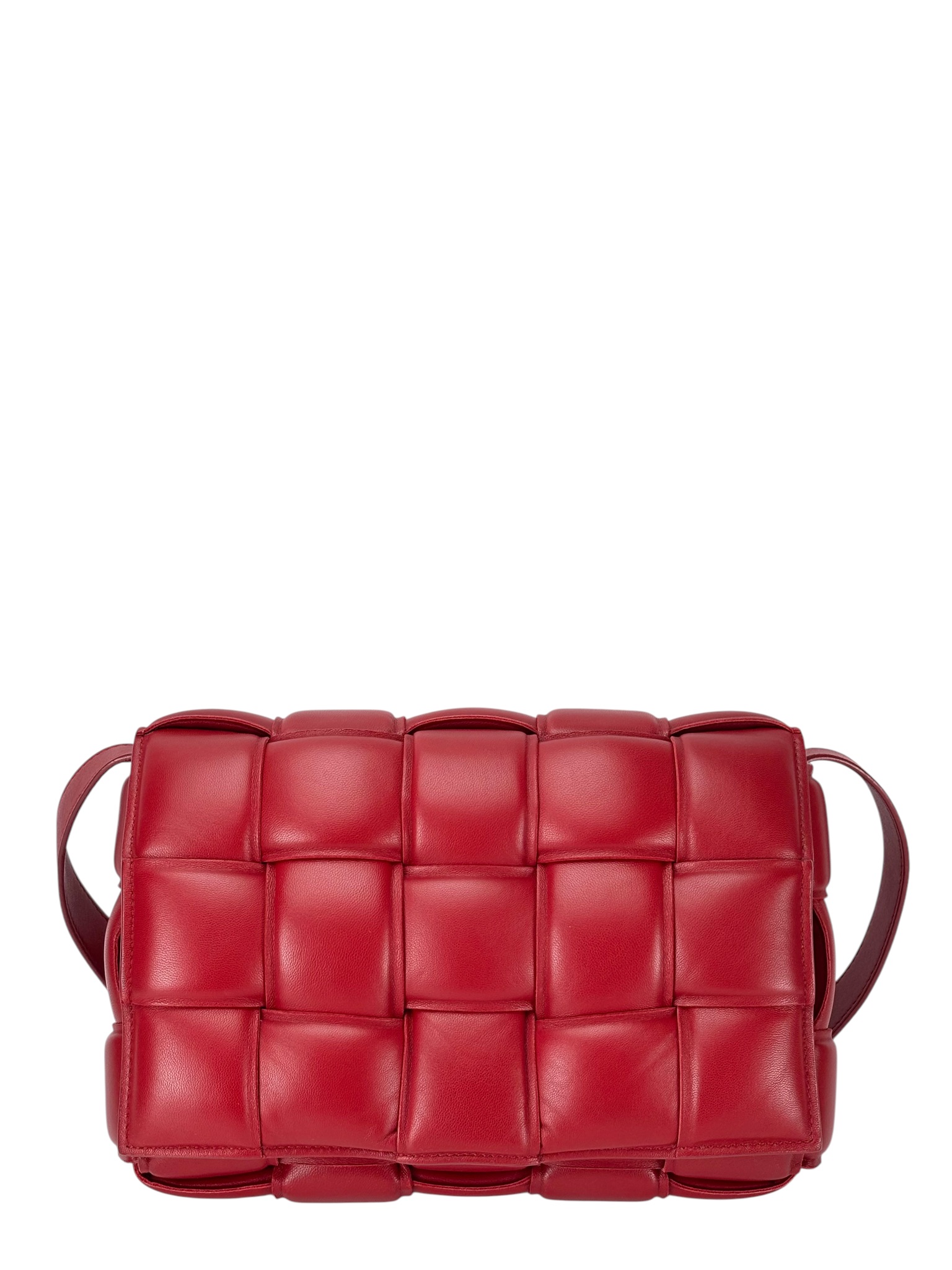 BOTTEGA VENETA - Red Leather Cassette Shoulder Bag