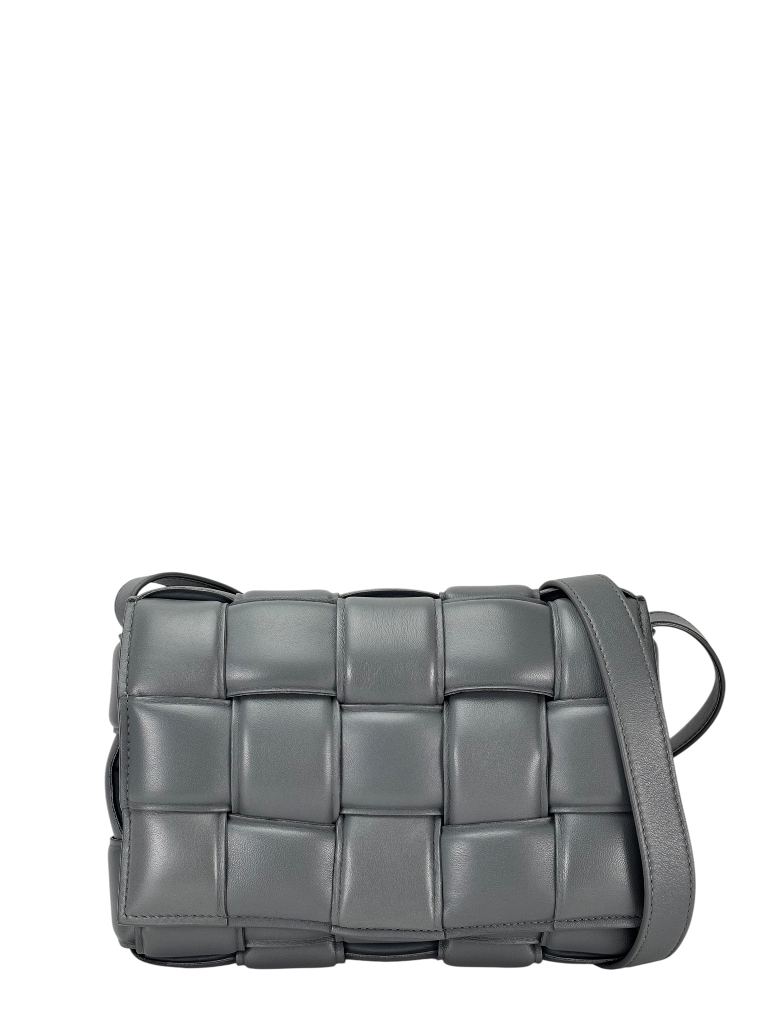 BOTTEGA VENETA - Gray Leather Cassette Shoulder Bag