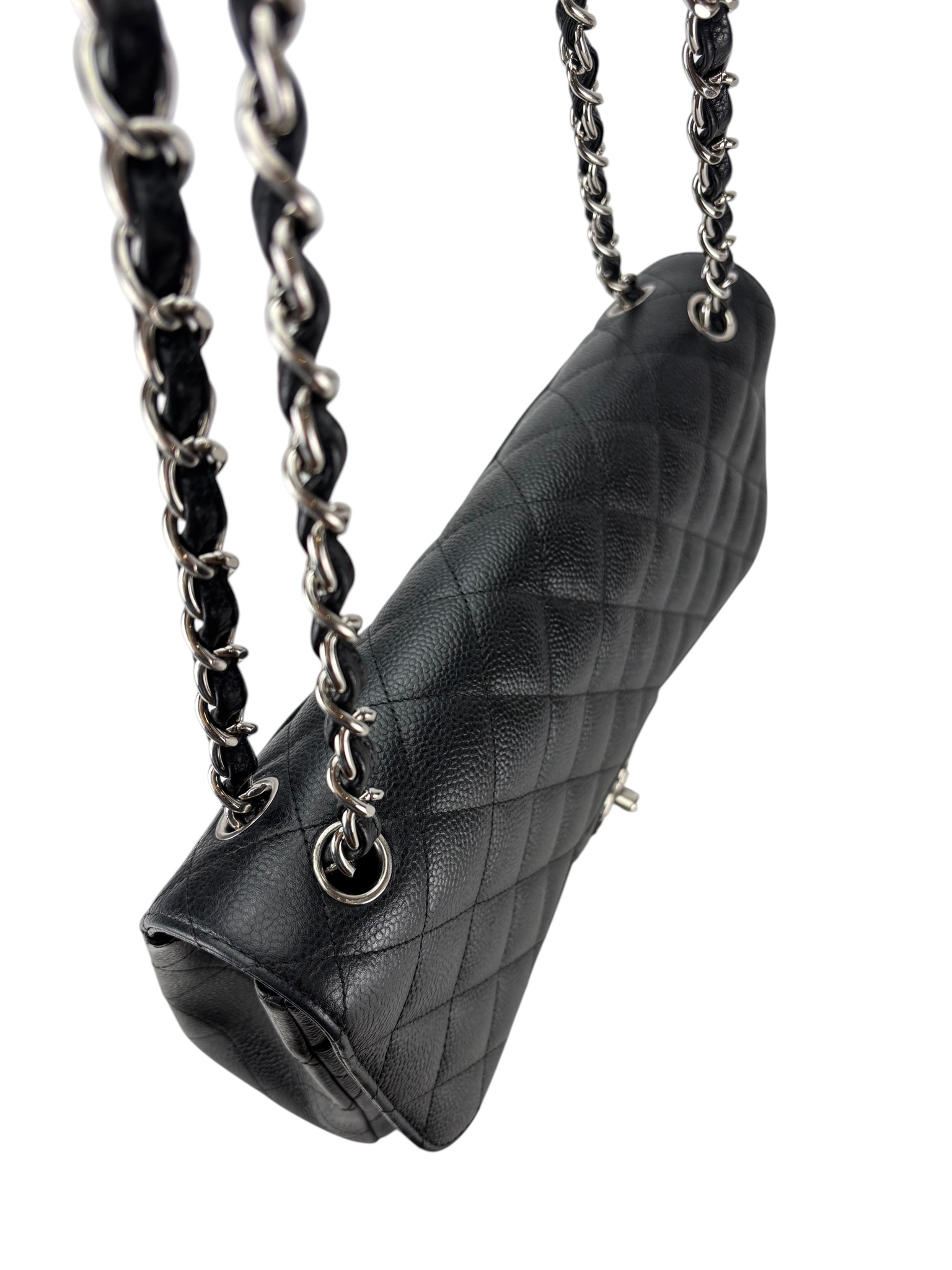 CHANEL - Black Caviar Jumbo Flap Bag 30