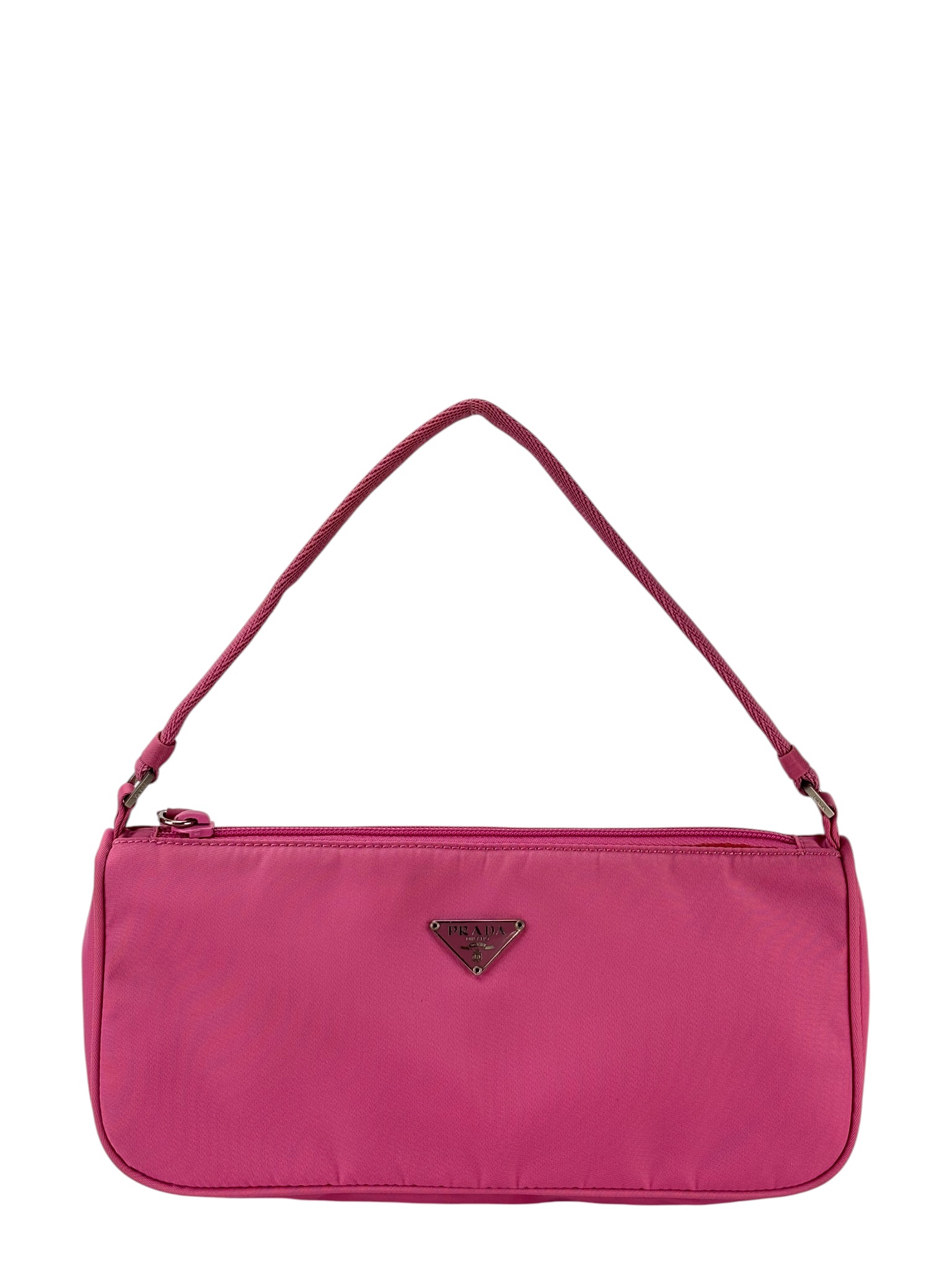 PRADA - Pink Nylon Tessuto Baguette Bag