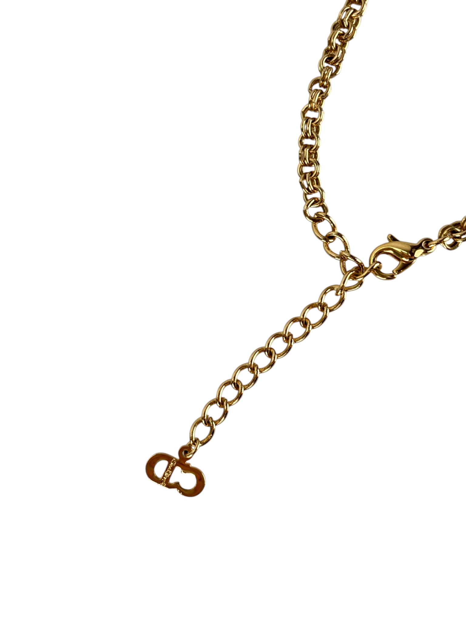 CHRISTIAN DIOR - Gold CD Logo Rhinestone Choker