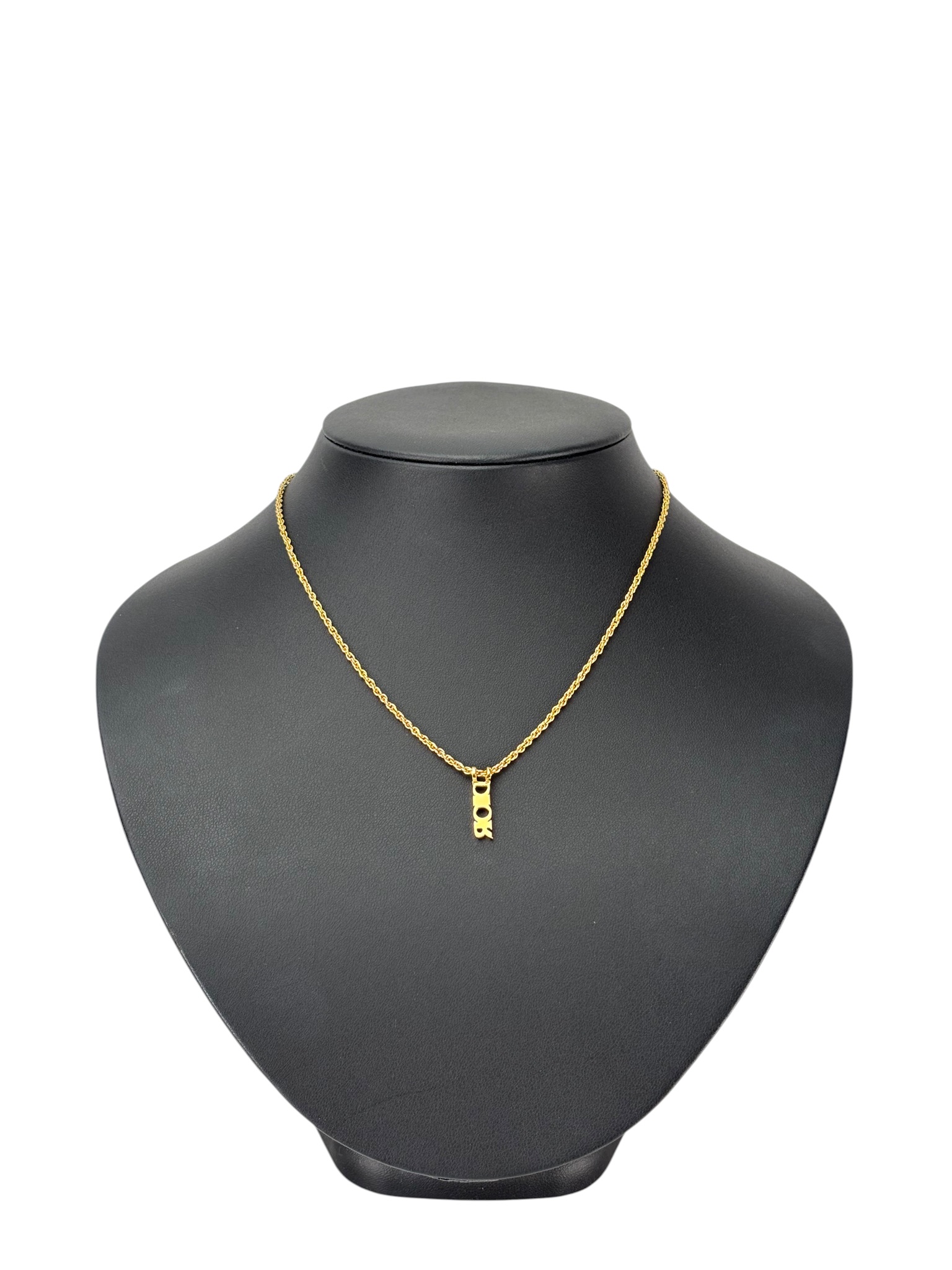 CHRISTIAN DIOR - Gold CD Pendant Necklace