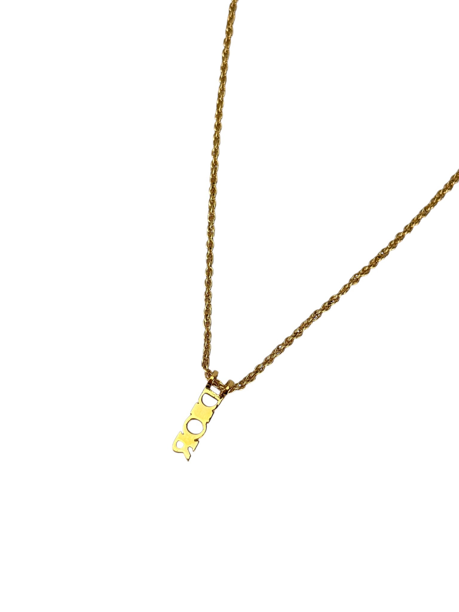 CHRISTIAN DIOR - Gold CD Pendant Necklace