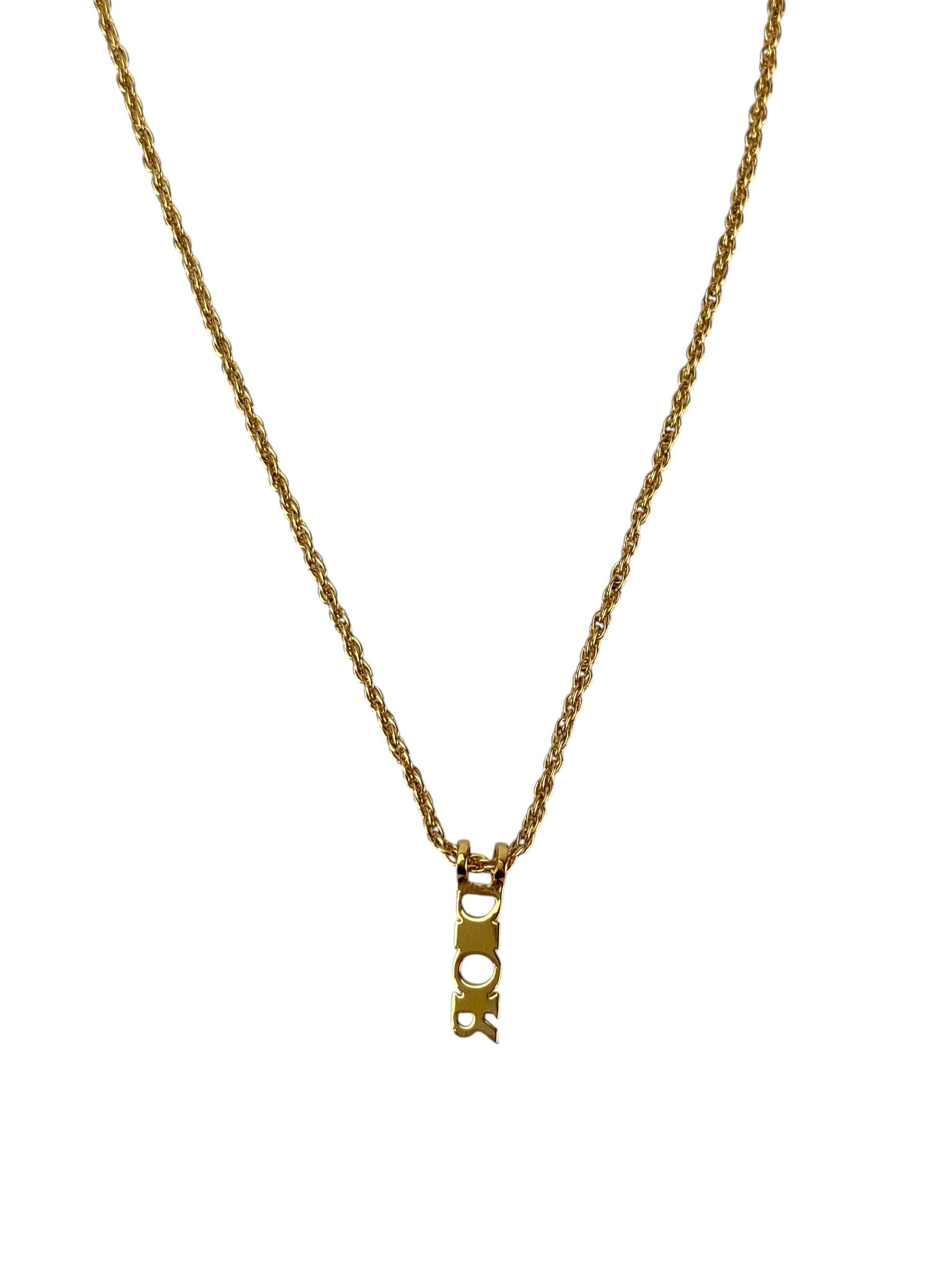 CHRISTIAN DIOR - Gold CD Pendant Necklace