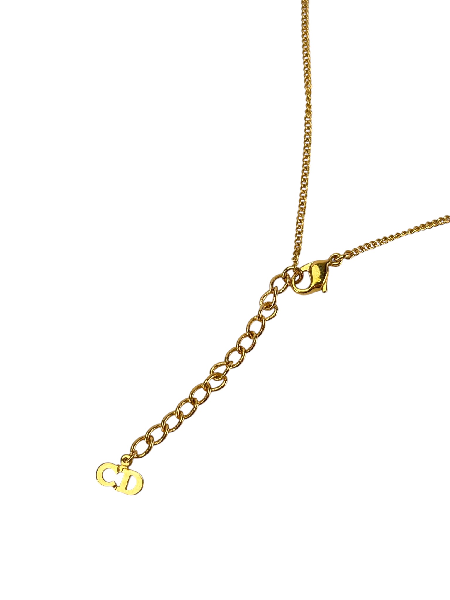 CHRISTIAN DIOR - Gold Shell Heart Logo Necklace