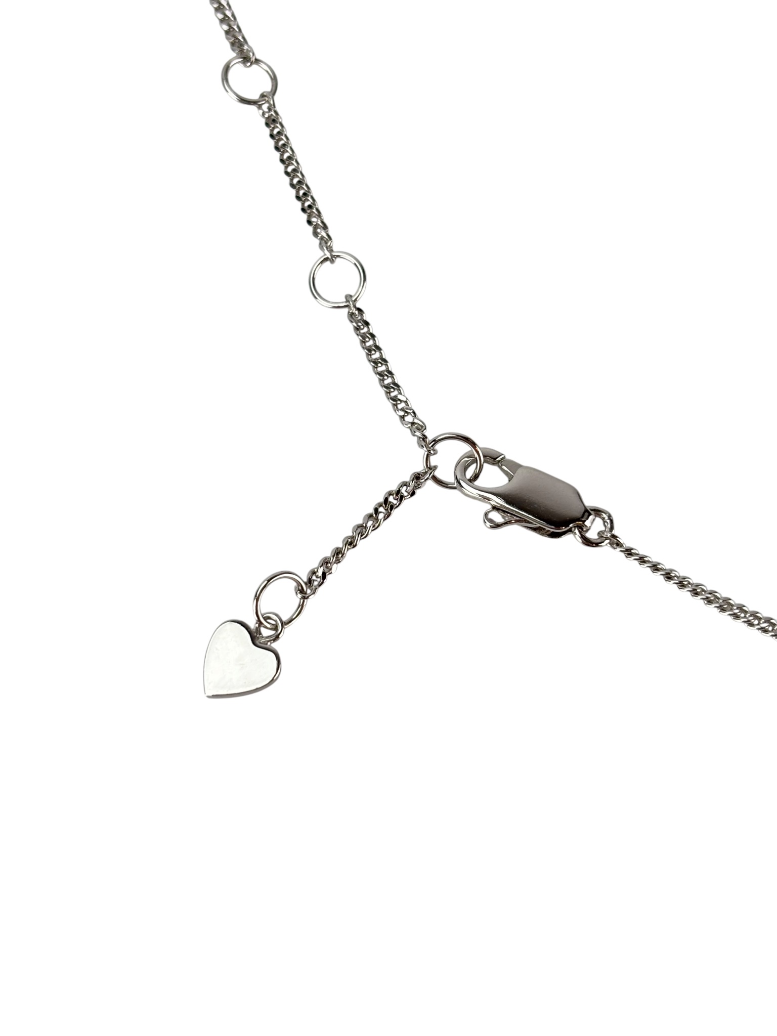 CHRISTIAN DIOR - Silver Heart Cutout Tag Pendant Necklace