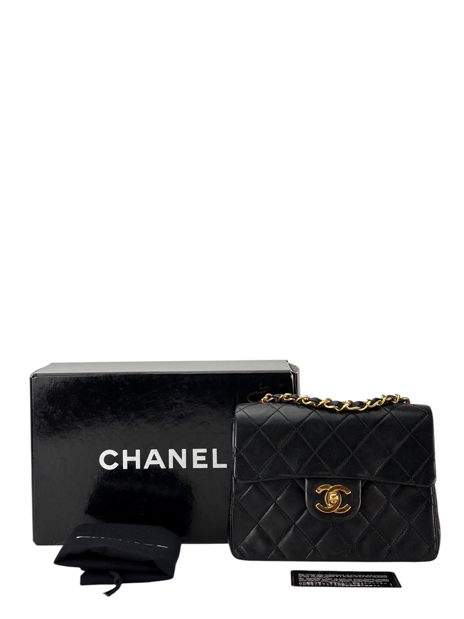 CHANEL - Black Lambskin Square 17 Shoulder Bag